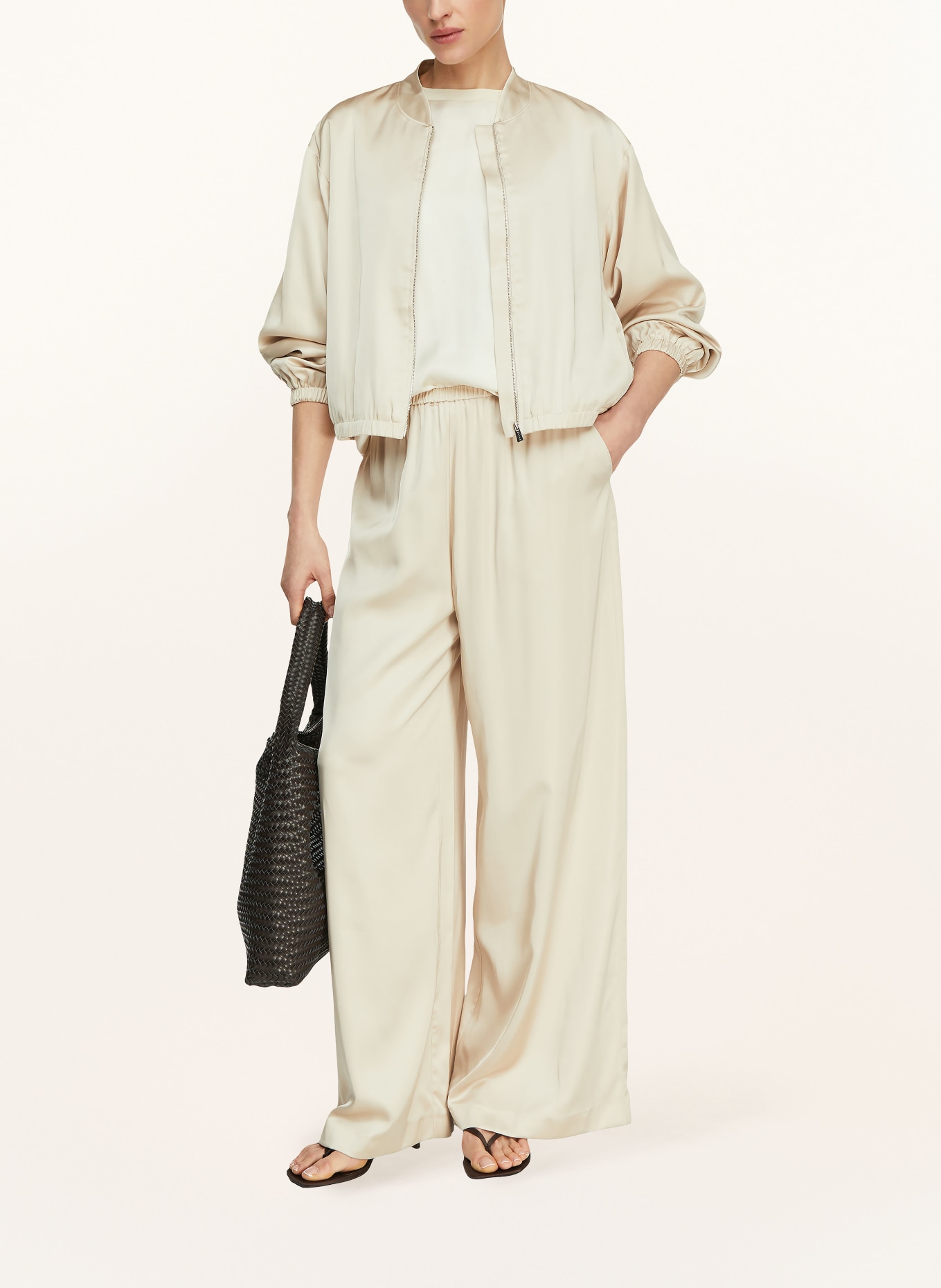 comma Marlene-broek van satijn: ECRU