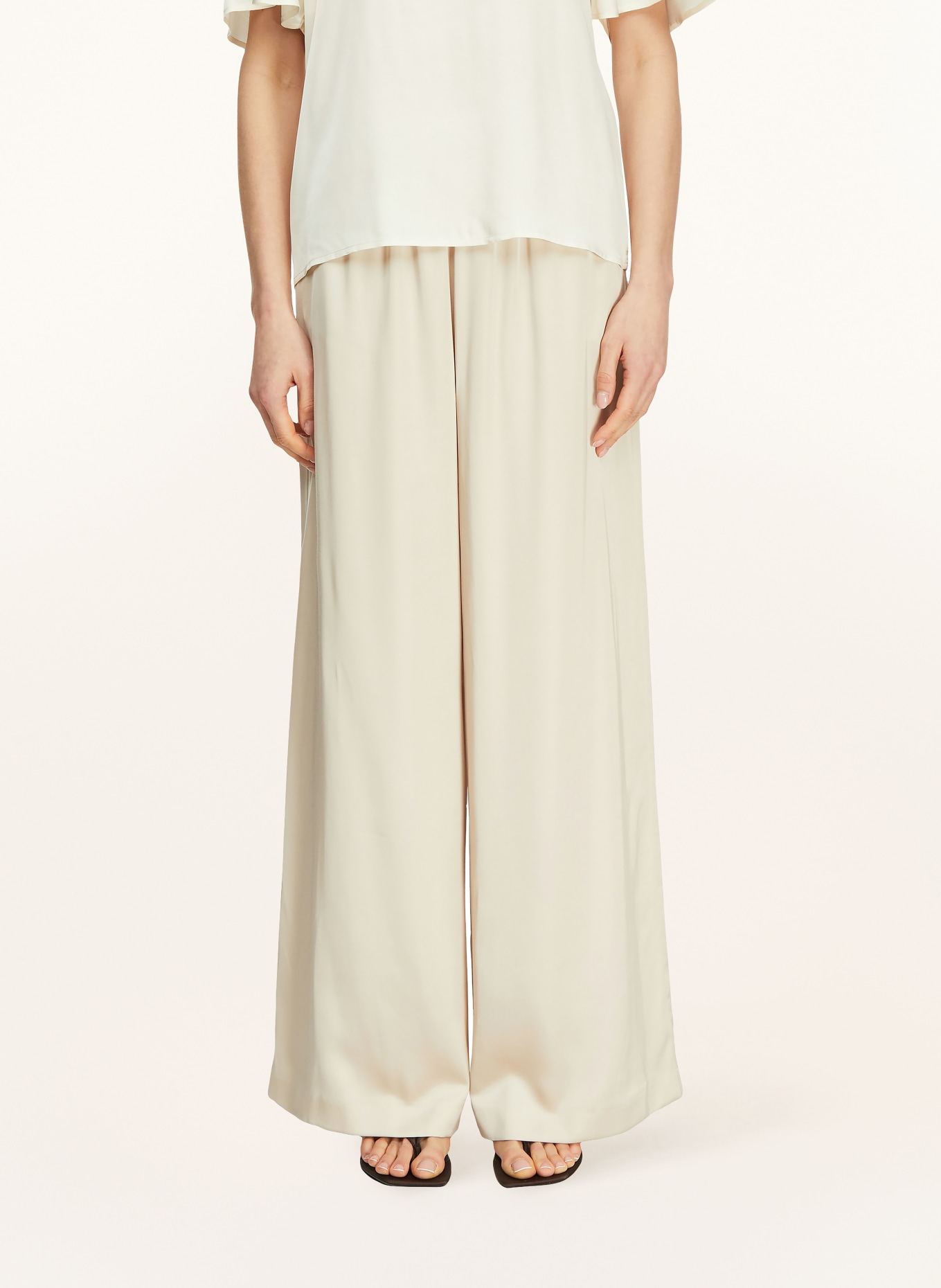 comma Marlene-broek van satijn: ECRU