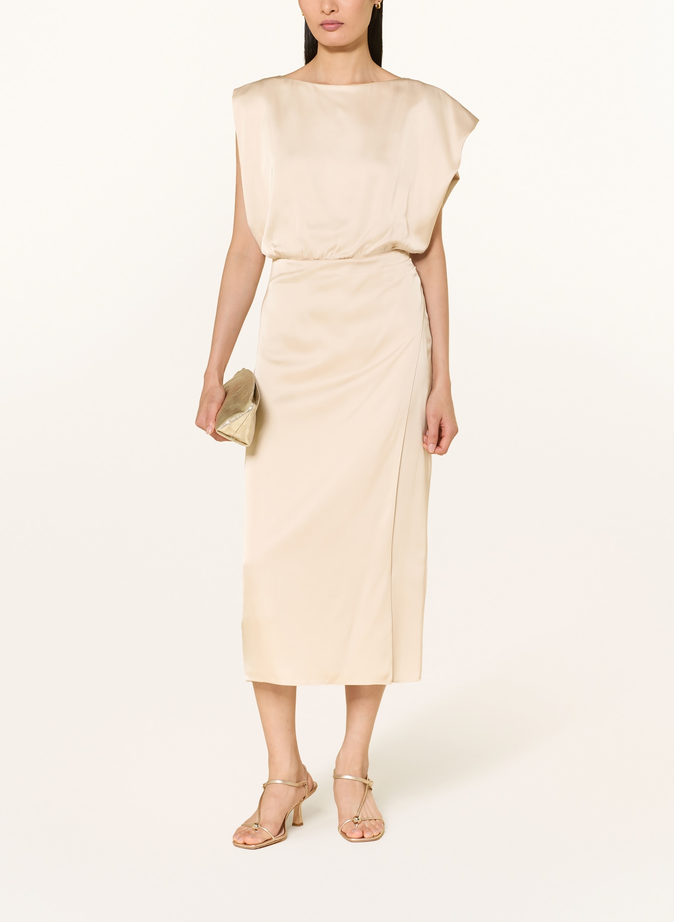 comma Satinkleid: ECRU