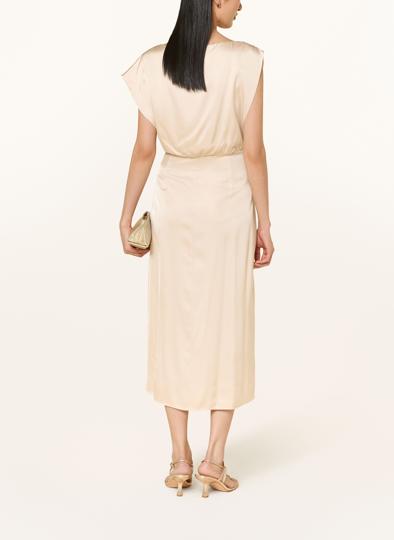 comma Satinkleid: ECRU