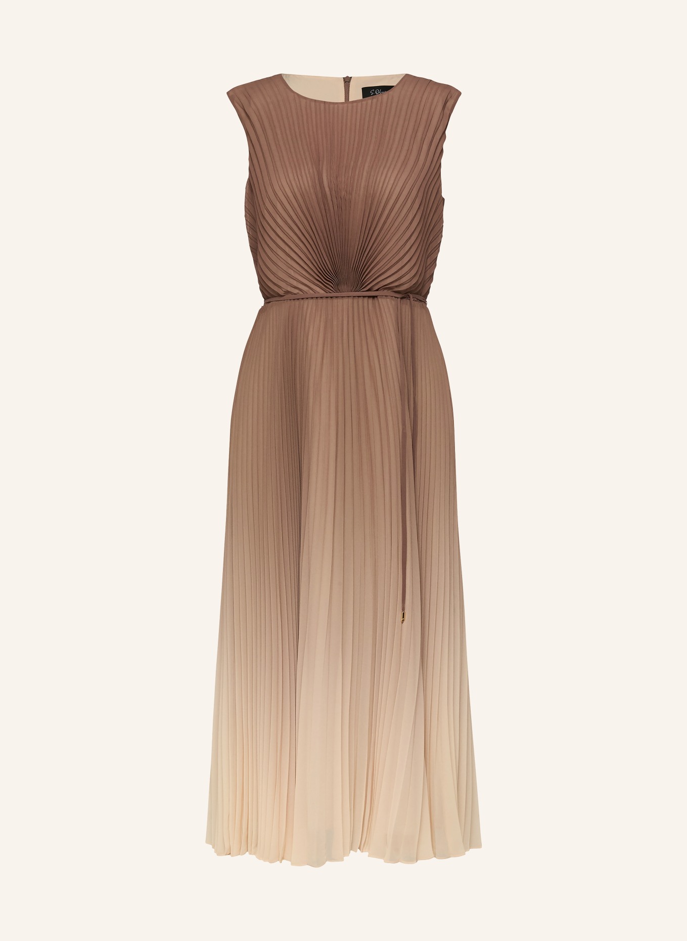 s.Oliver BLACK LABEL robe plissée: MARRON / BEIGE