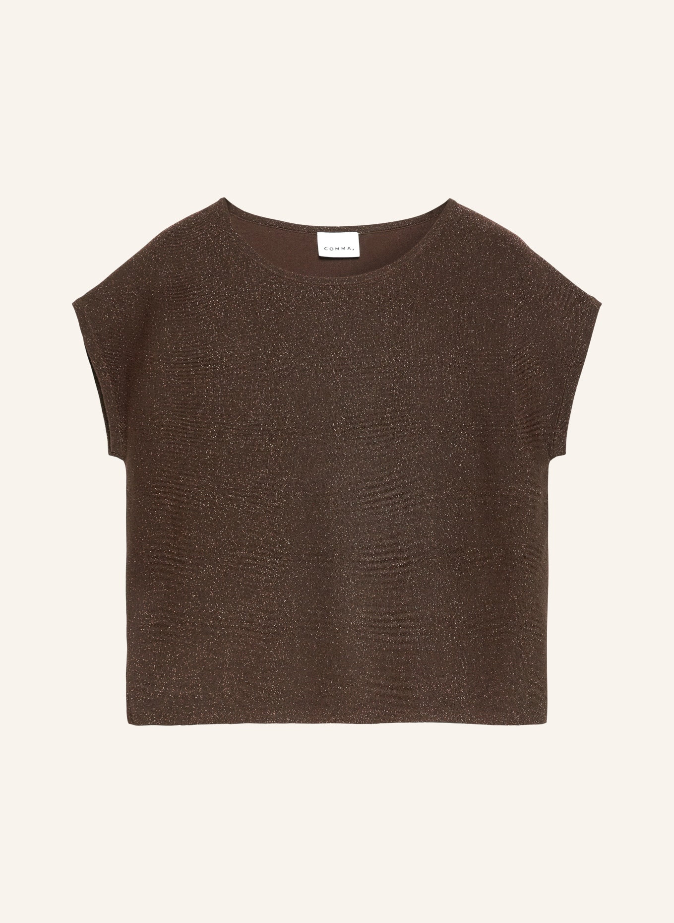 comma Knit shirt: BROWN / GOLD