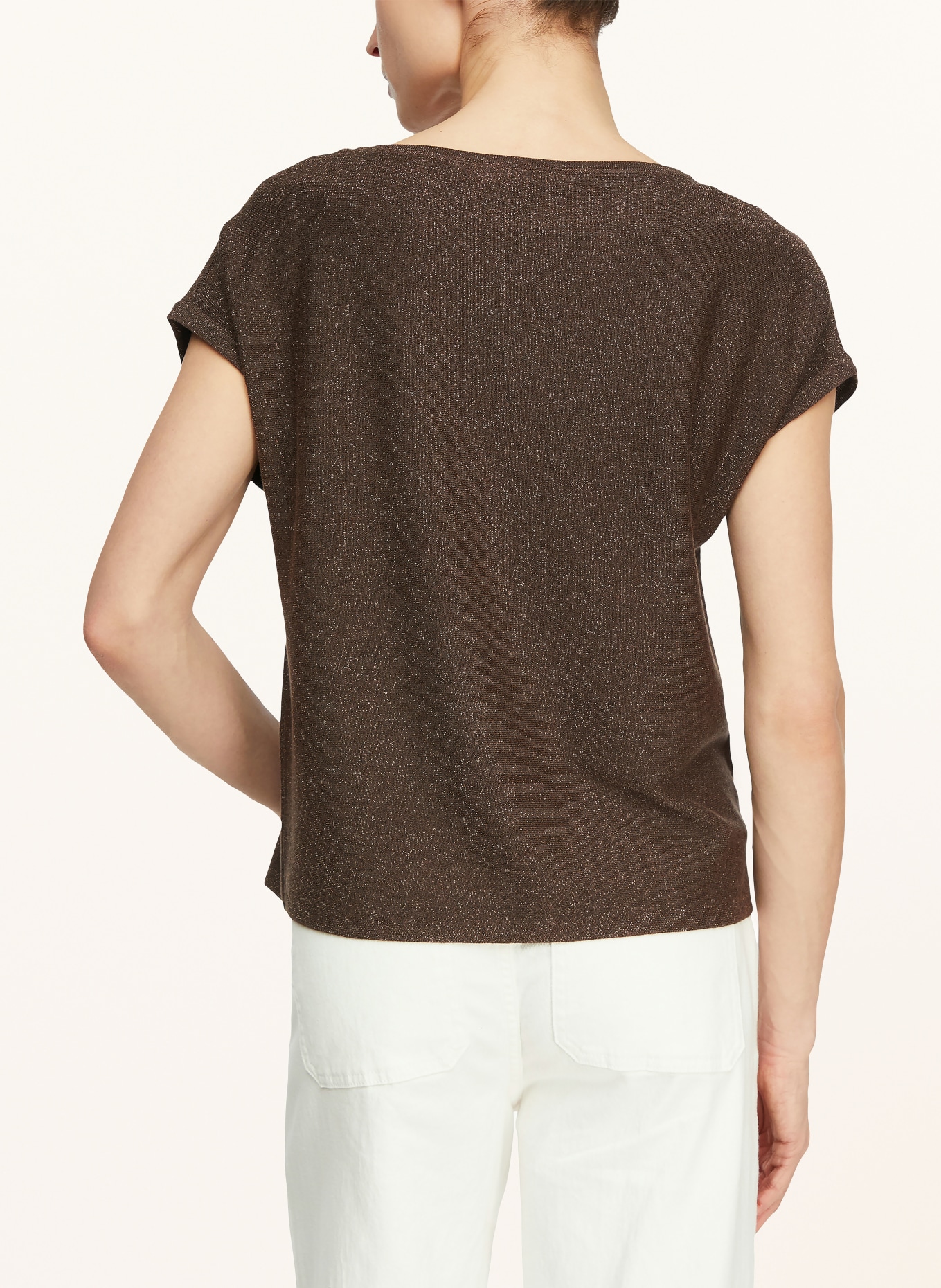 comma Knit shirt: BROWN / GOLD