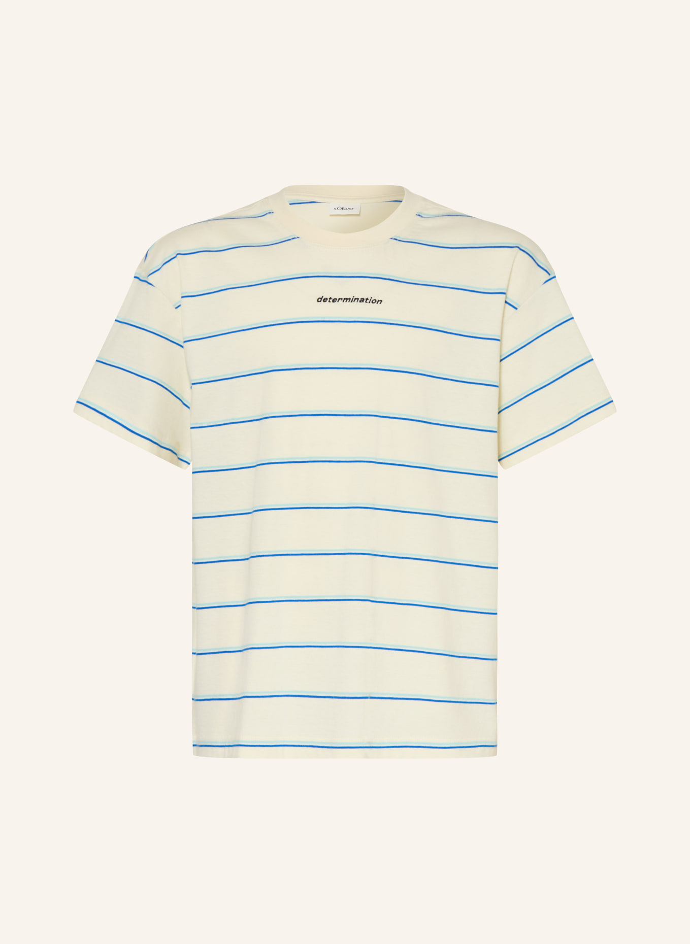 s.Oliver RED T-Shirt: CREME / TÜRKIS / BLAU