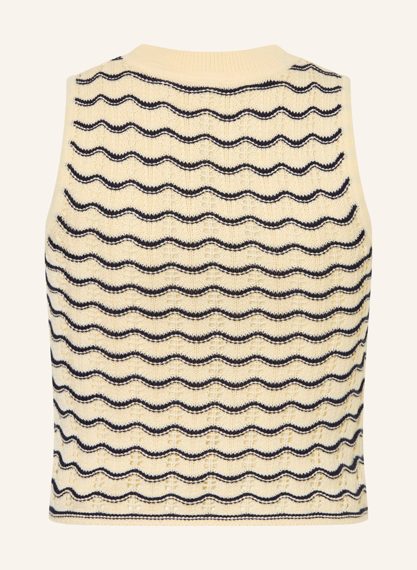 s.Oliver RED gebreide top: CRÈME / DONKERBLAUW