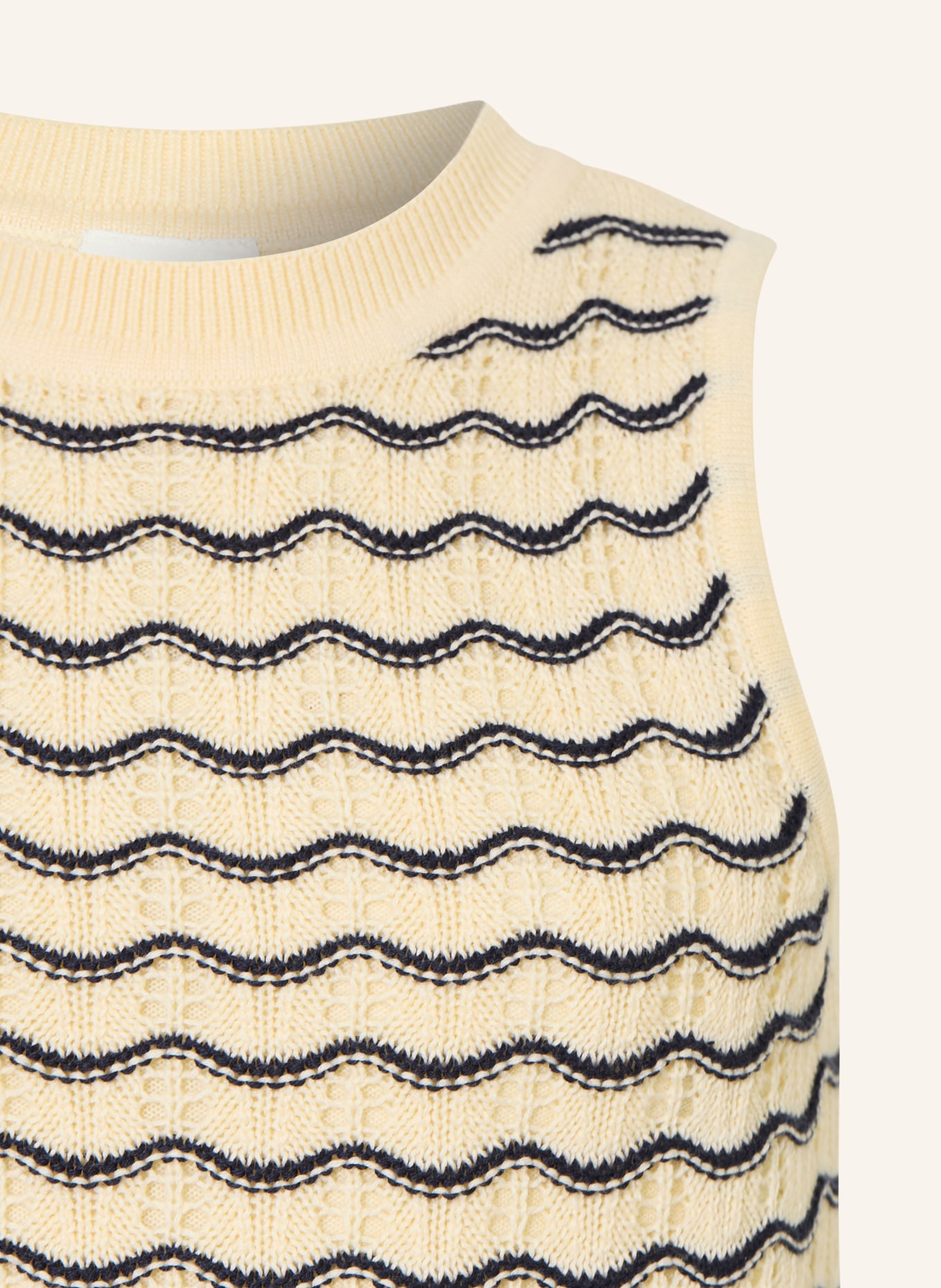s.Oliver RED gebreide top: CRÈME / DONKERBLAUW