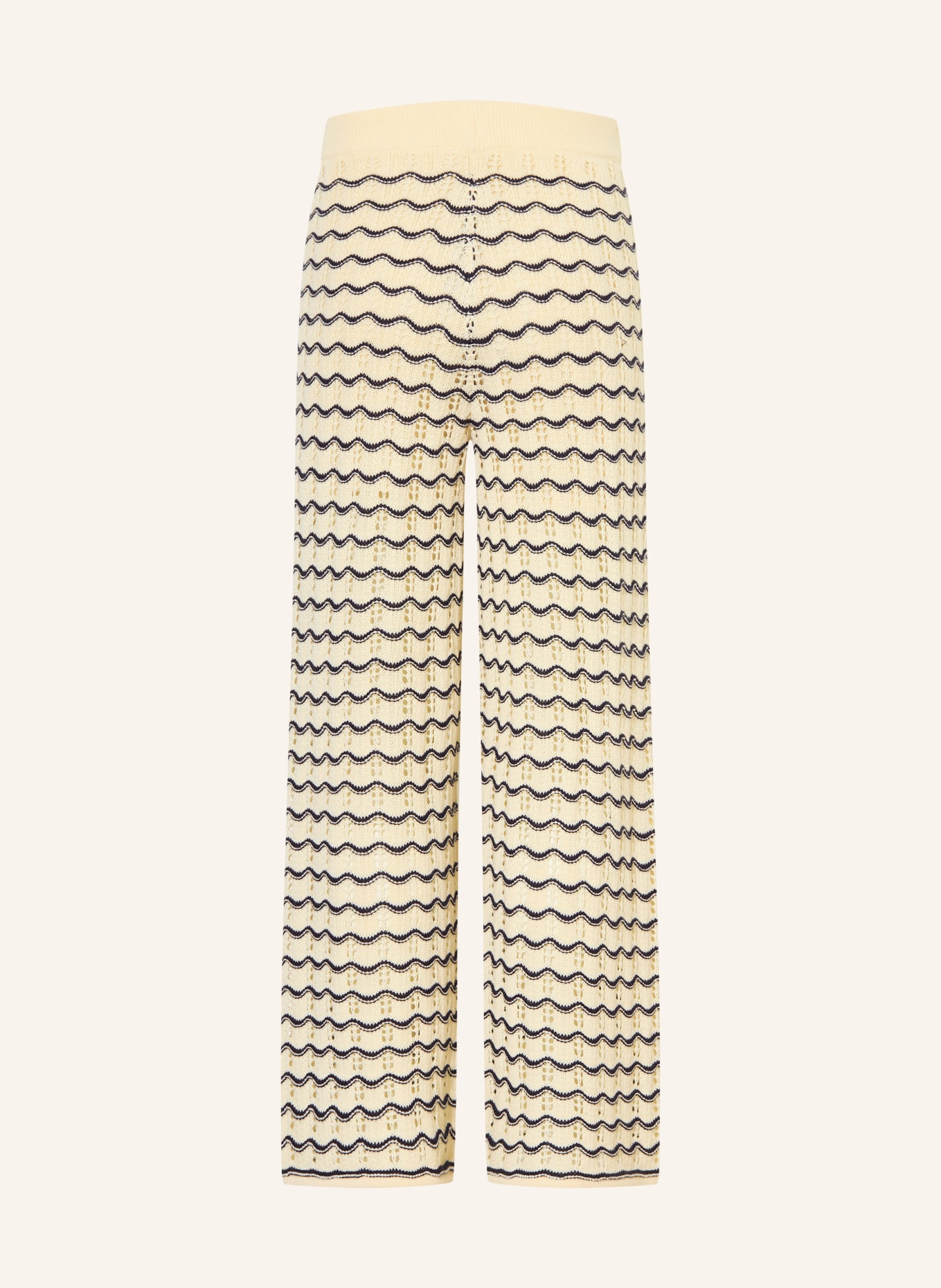s.Oliver RED Knitted pants: CREAM / DARK BLUE