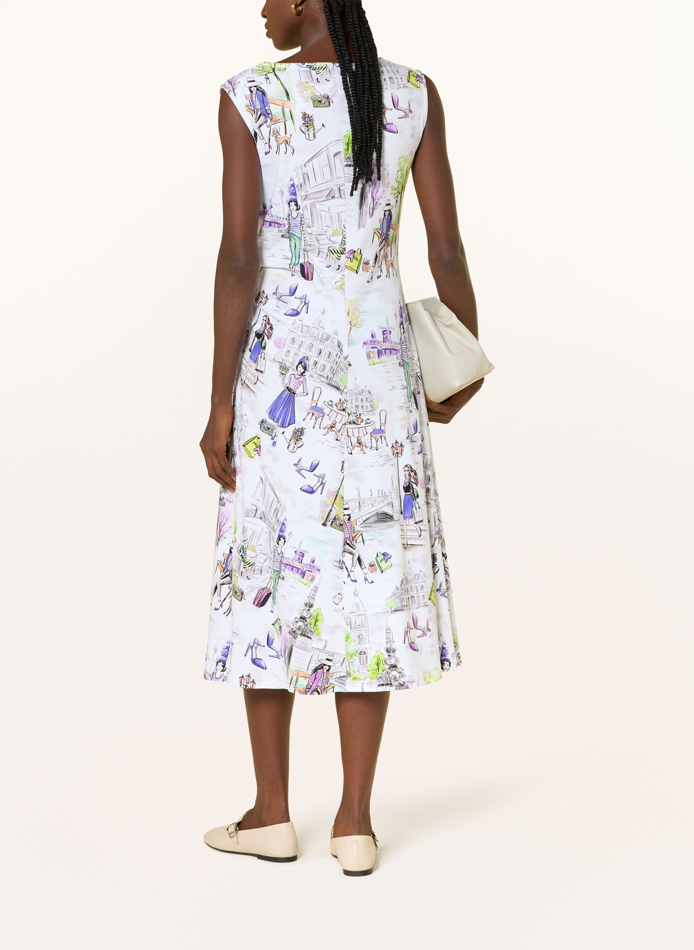 lilienfels robe en jersey: BLANC / LILAS / VERT FLUO