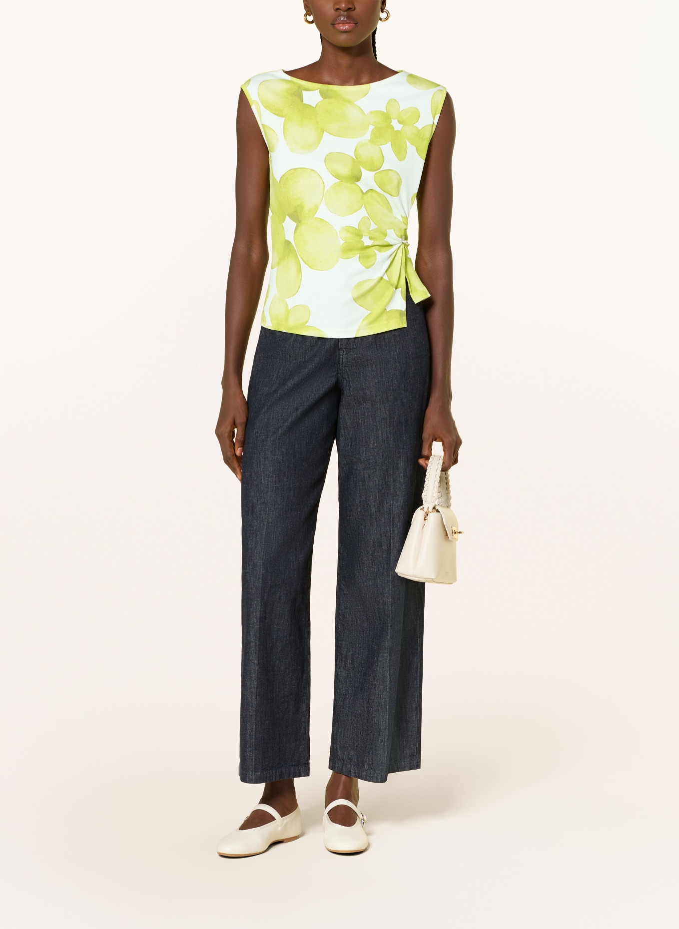 lilienfels Top: NEONGRÜN / WEISS