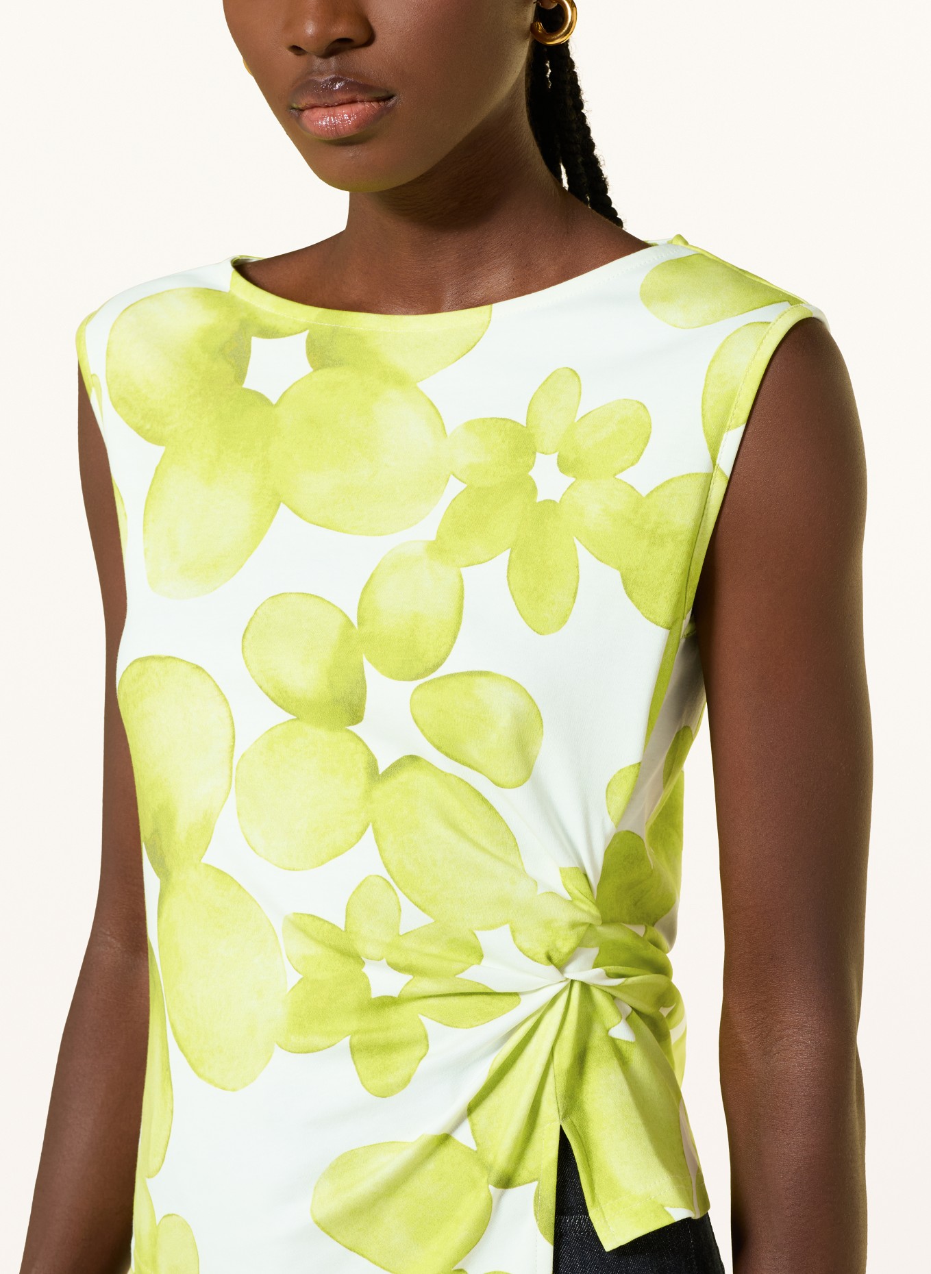 lilienfels Top: NEONGRÜN / WEISS