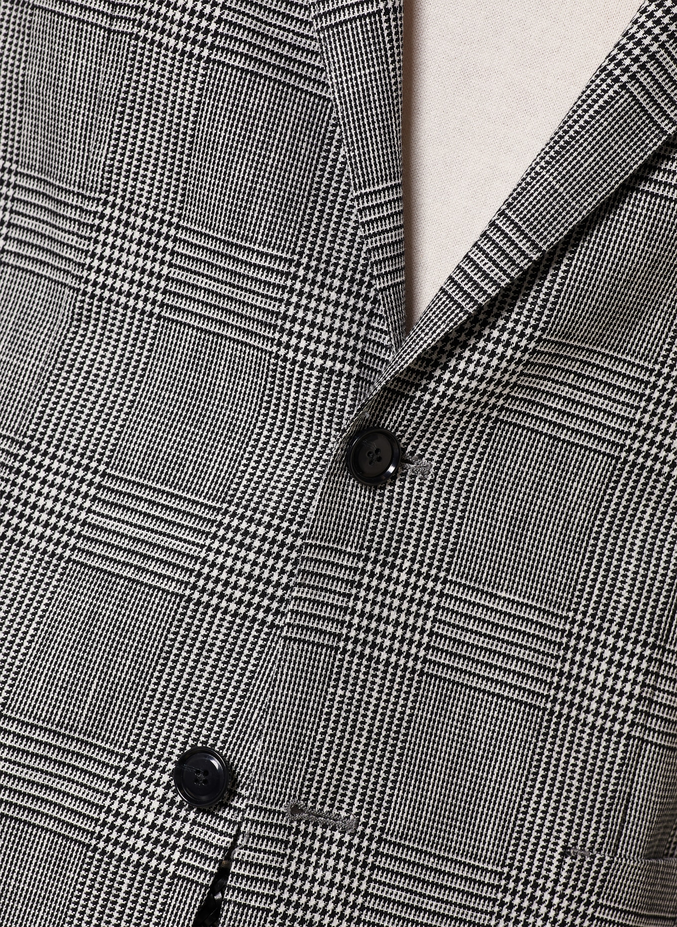 BOSS HANRY slim fit jacket with linen: BLACK / WHITE