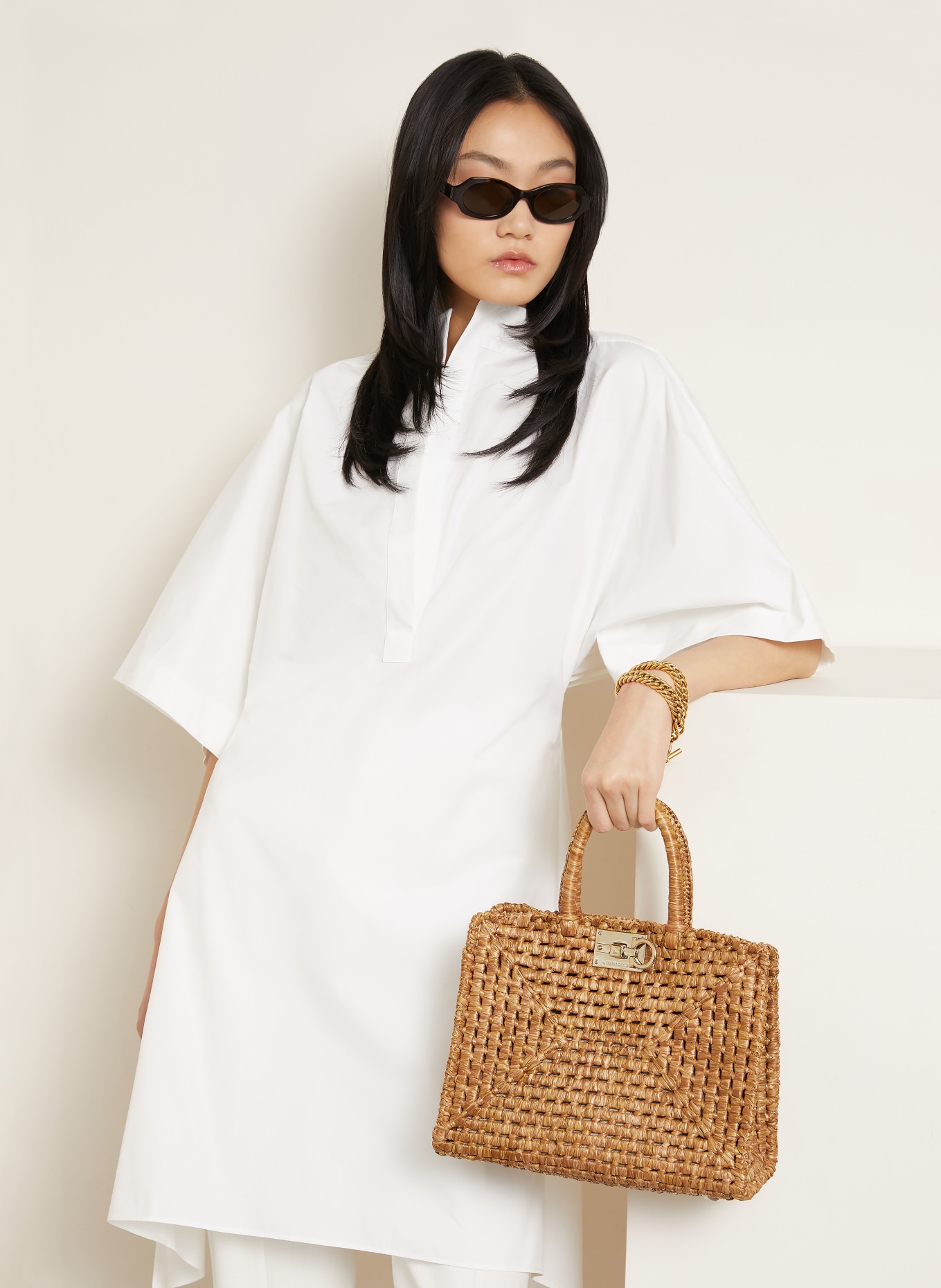 FERRAGAMO Handtas met etui: LICHTBRUIN