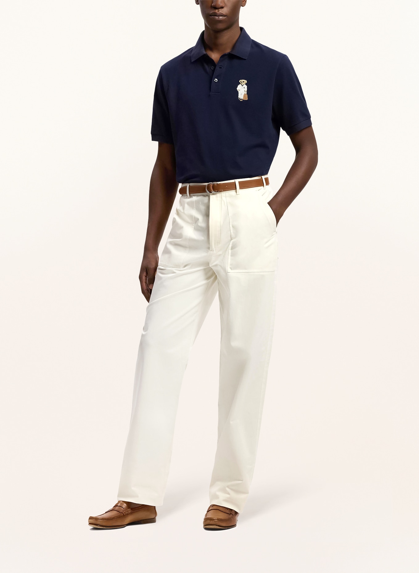 RALPH LAUREN PURPLE LABEL Piqué-poloshirt: DONKERBLAUW