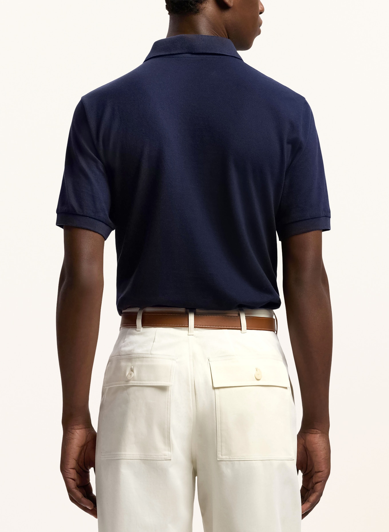 RALPH LAUREN PURPLE LABEL Piqué-poloshirt: DONKERBLAUW