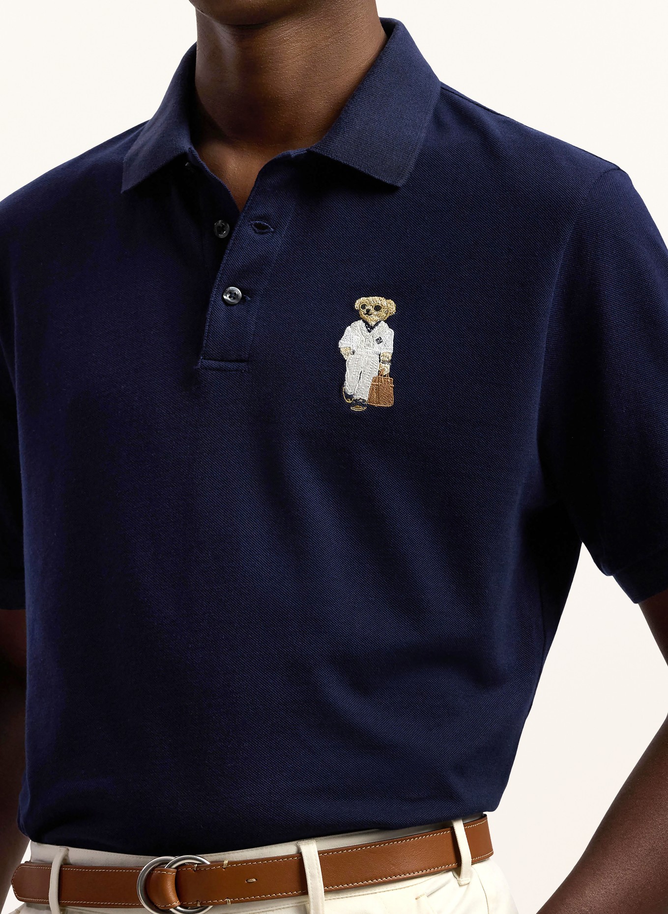 RALPH LAUREN PURPLE LABEL Piqué-poloshirt: DONKERBLAUW
