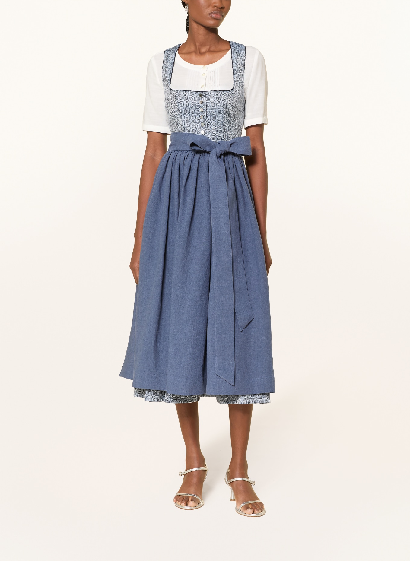 Grasegger Dirndl BRIANNA: BLAU / WEISS