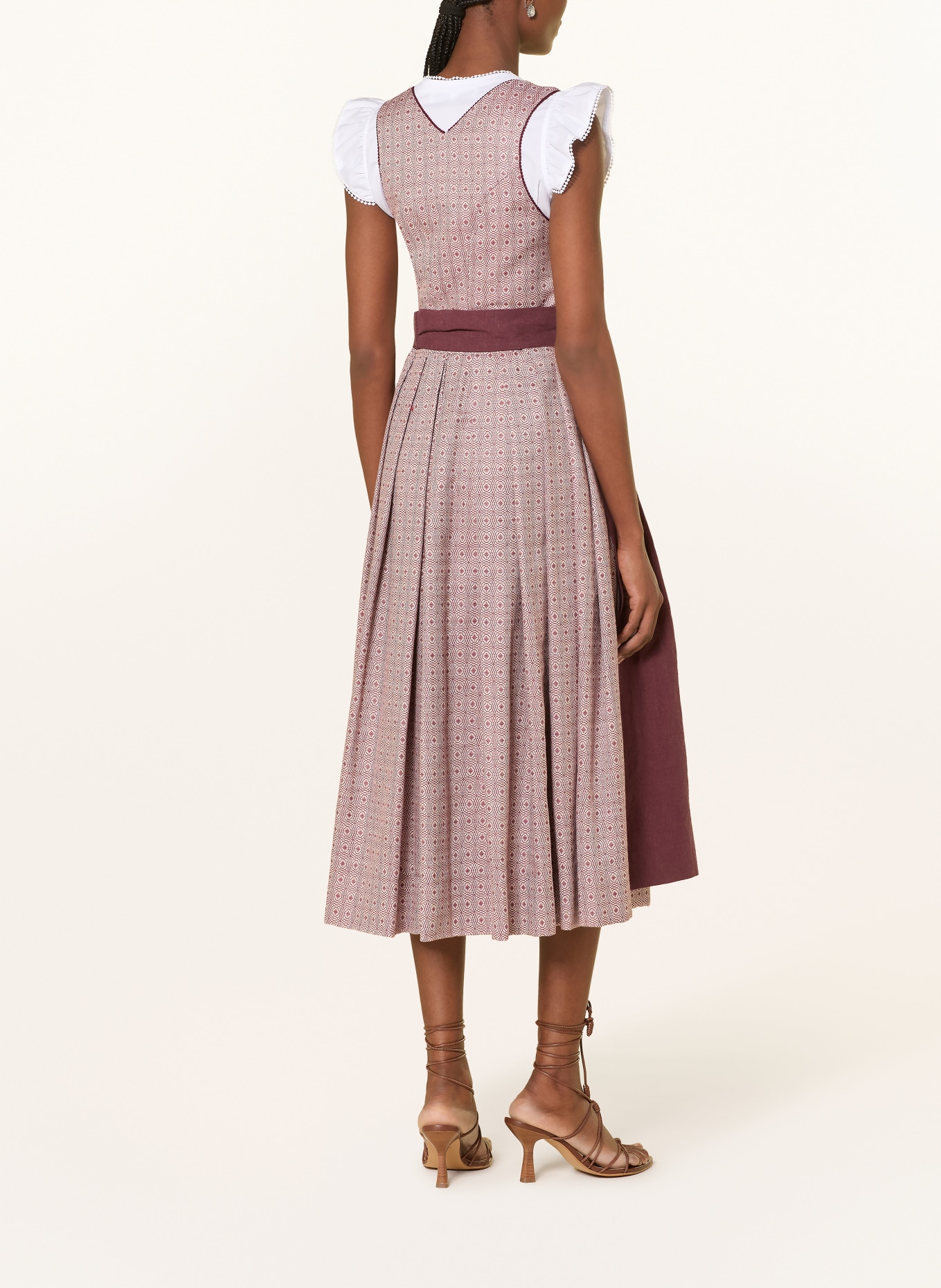 Grasegger Dirndl BRIANNA: DUNKELROT / WEISS