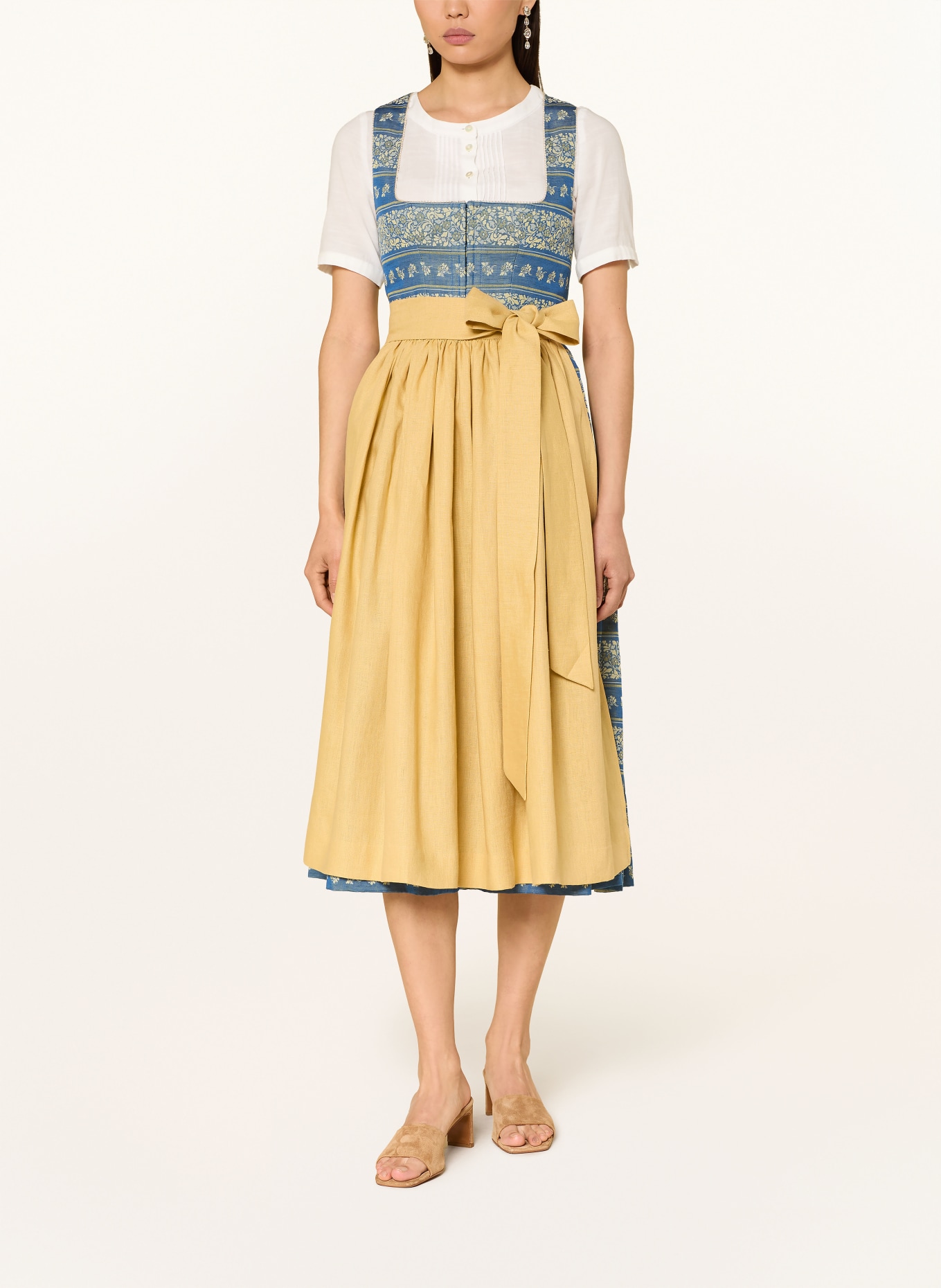 Grasegger Dirndl BRITTA: BLAU / DUNKELGELB