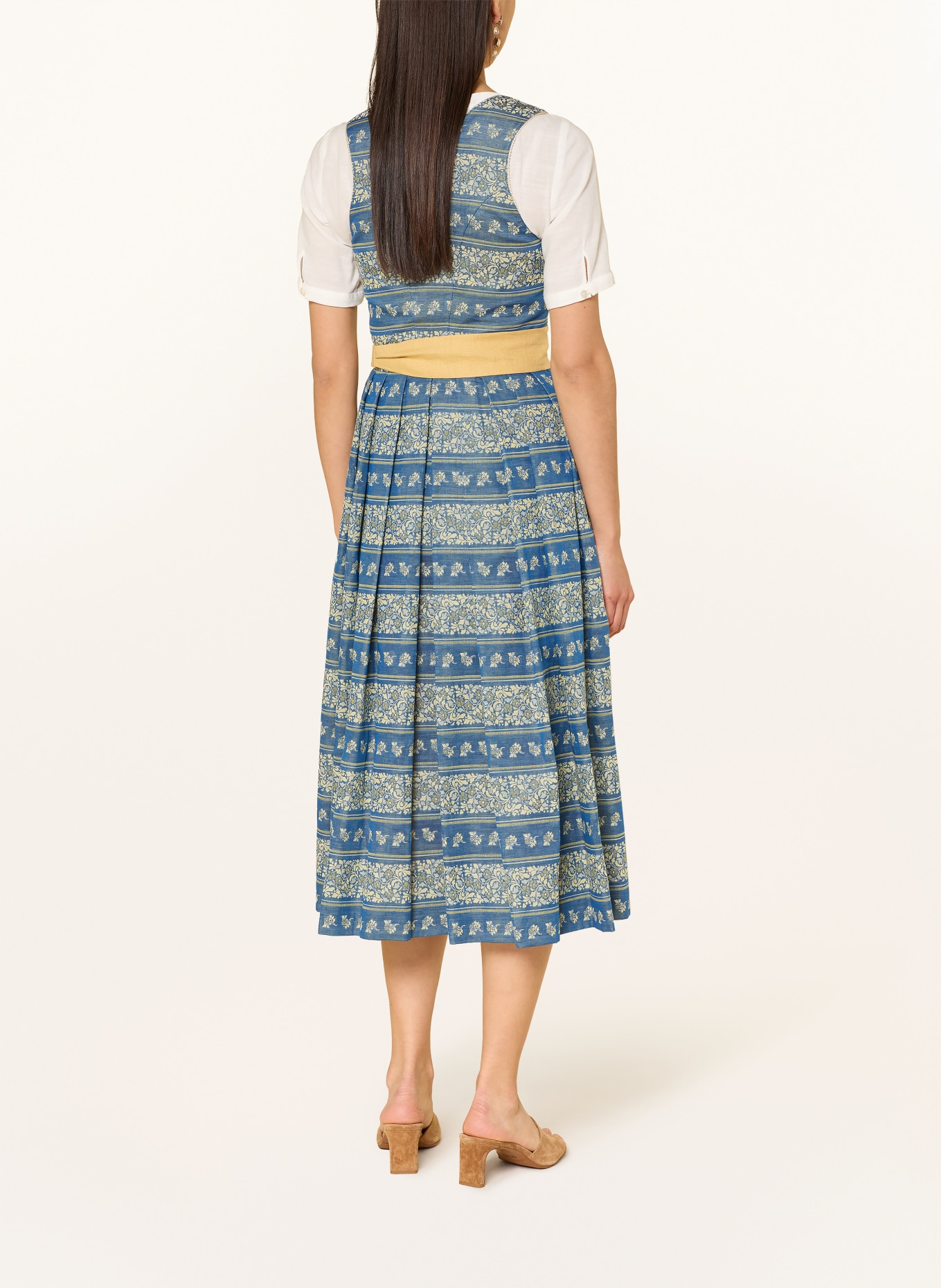 Grasegger Dirndl BRITTA: BLAU / DUNKELGELB