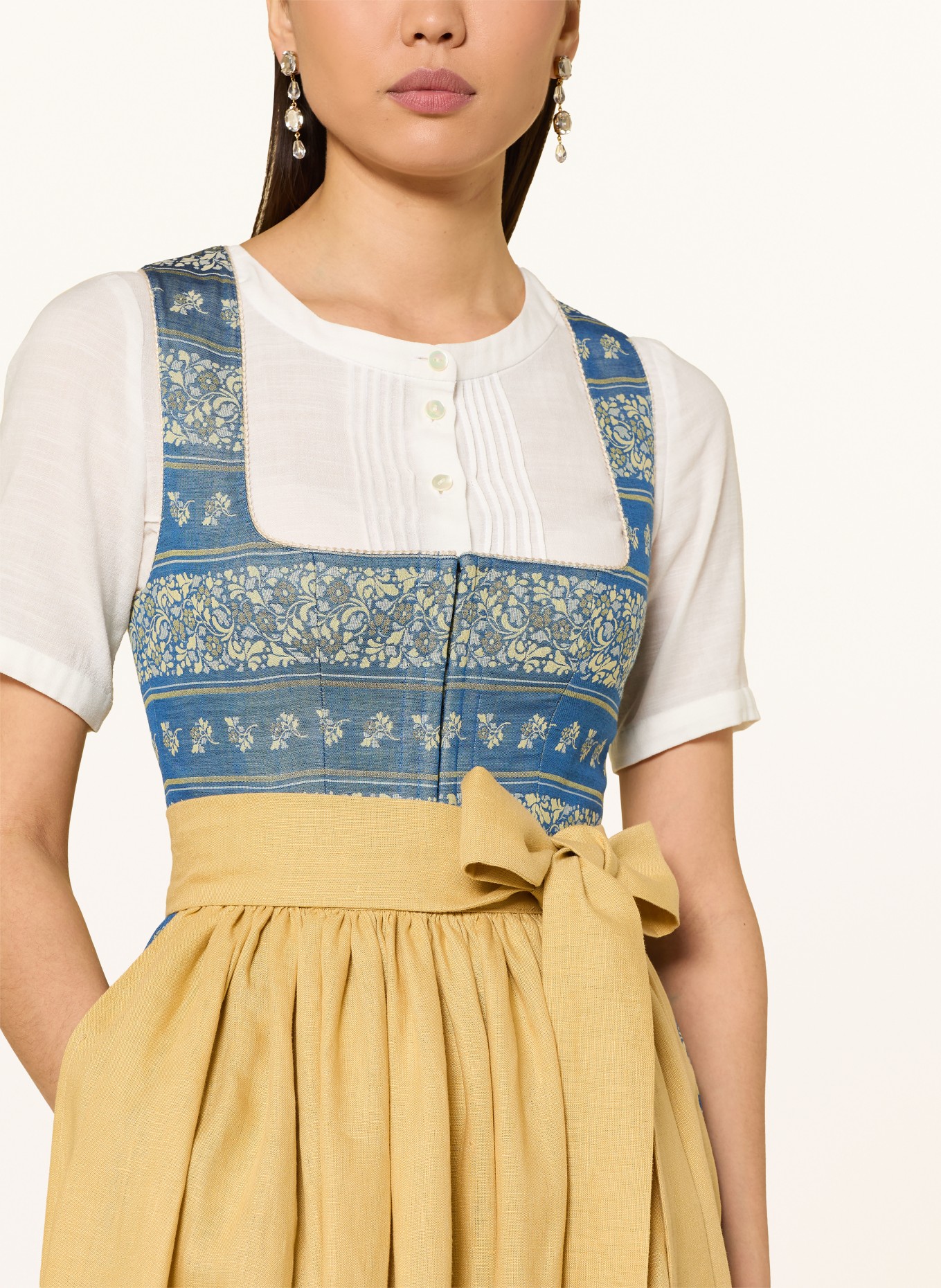 Grasegger Dirndl BRITTA: BLAU / DUNKELGELB