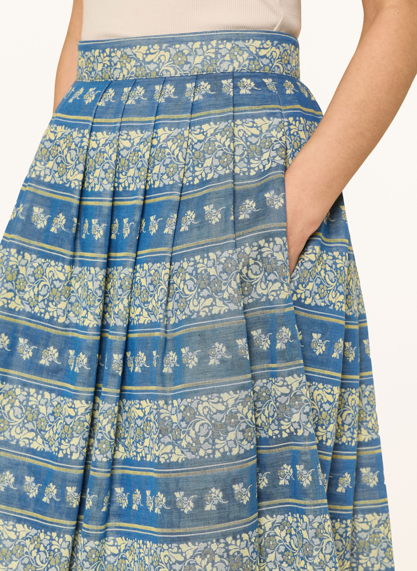 Grasegger Plooirok IDA: DONKERBLAUW / LICHTGROEN