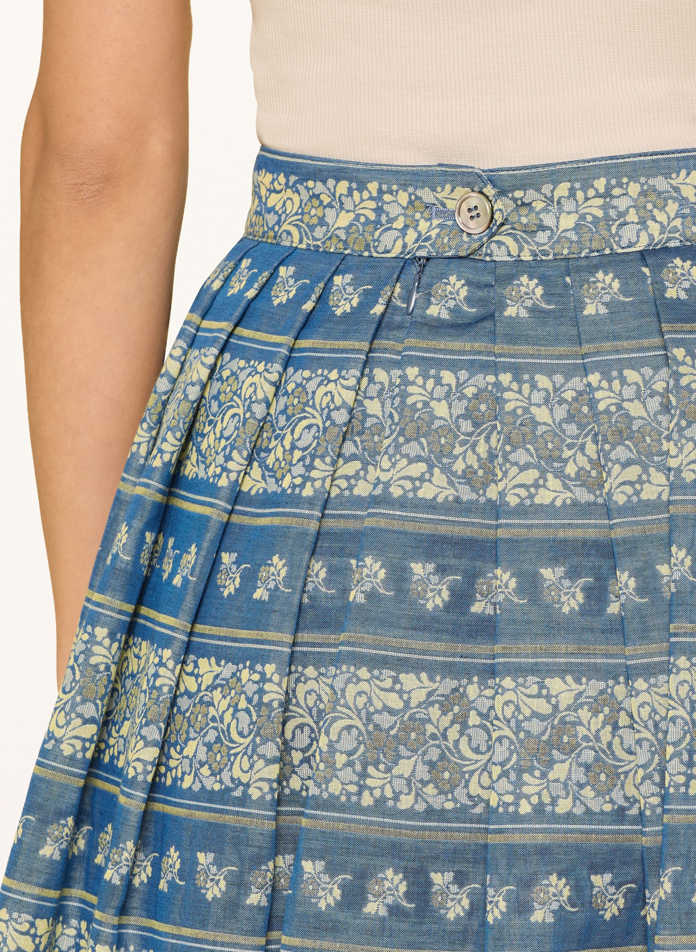 Grasegger Plooirok IDA: DONKERBLAUW / LICHTGROEN