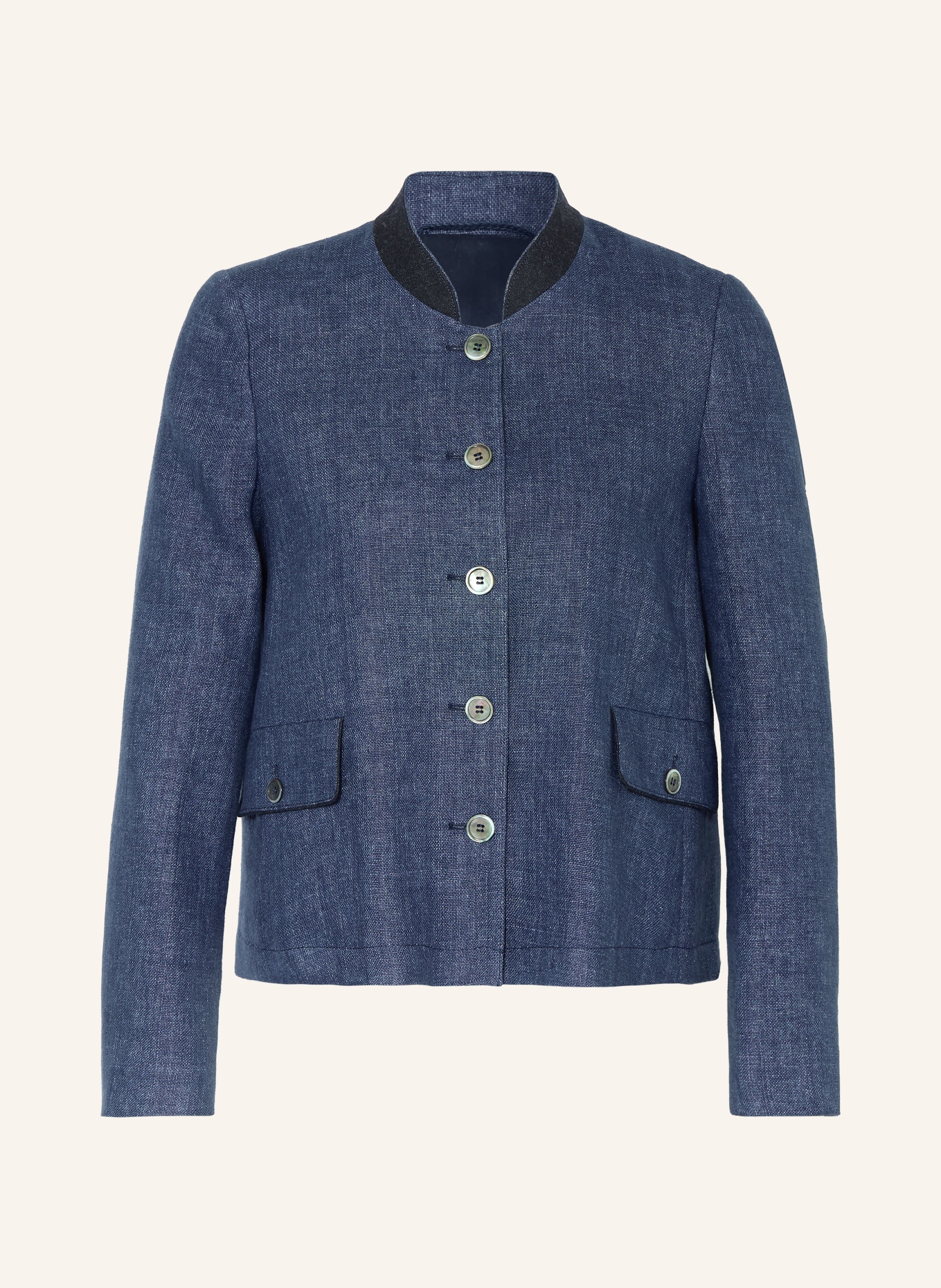 Grasegger Kastenjacke SILKE aus Leinen: BLAU