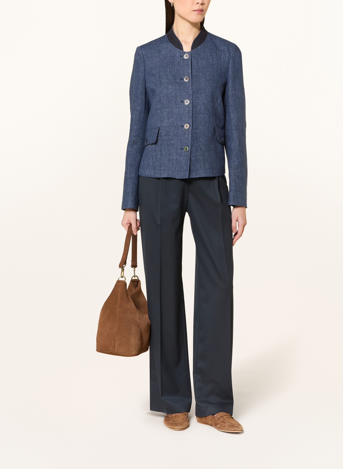 Grasegger Kastenjacke SILKE aus Leinen: BLAU