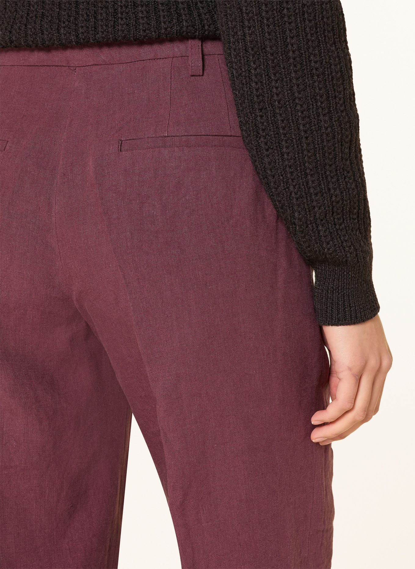 Grasegger Marlenehose GERTRUDE aus Leinen: DUNKELROT