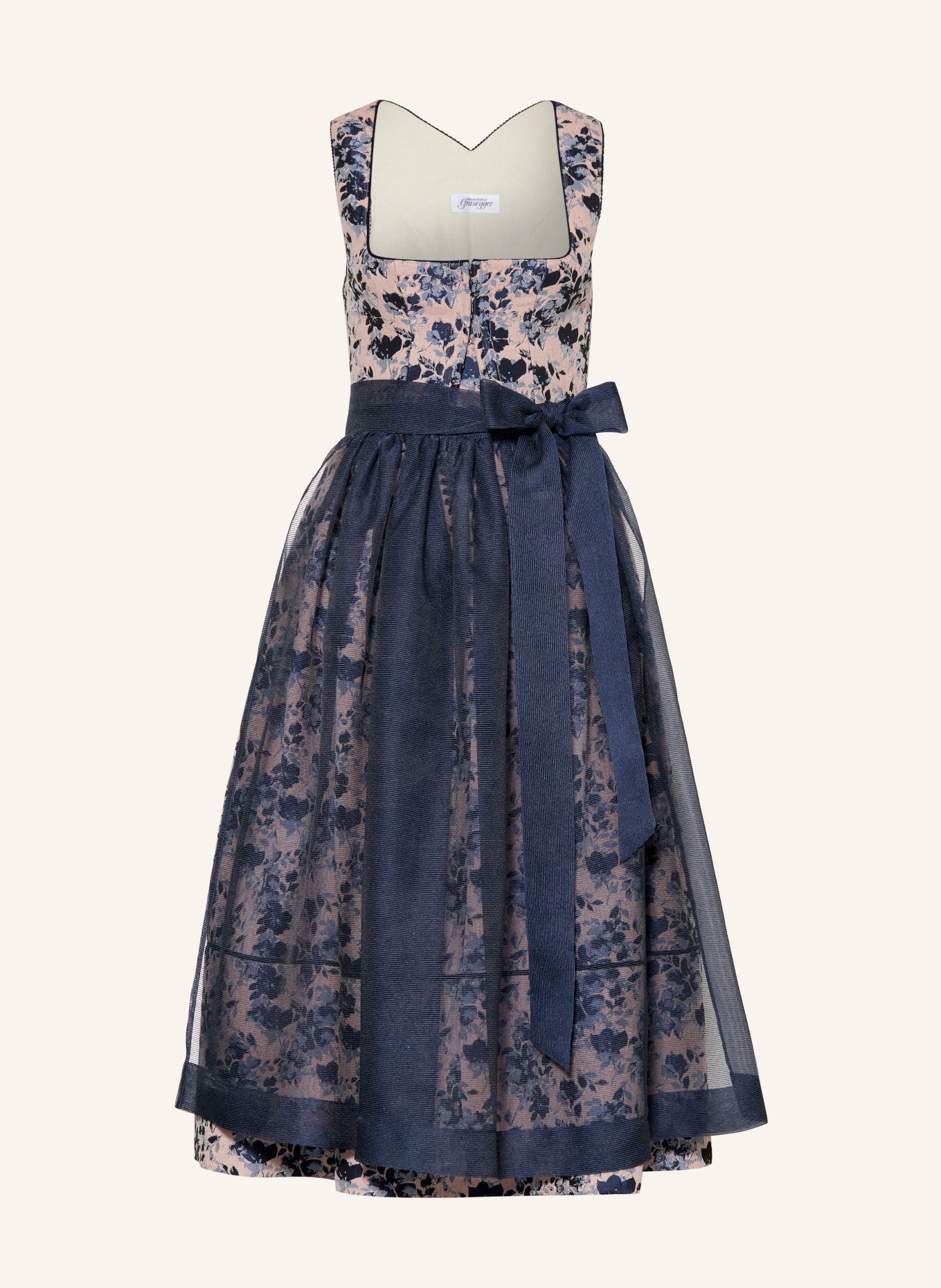 Grasegger Dirndl BRITTA: ROSÉ / BLEU FONCÉ / BLEU
