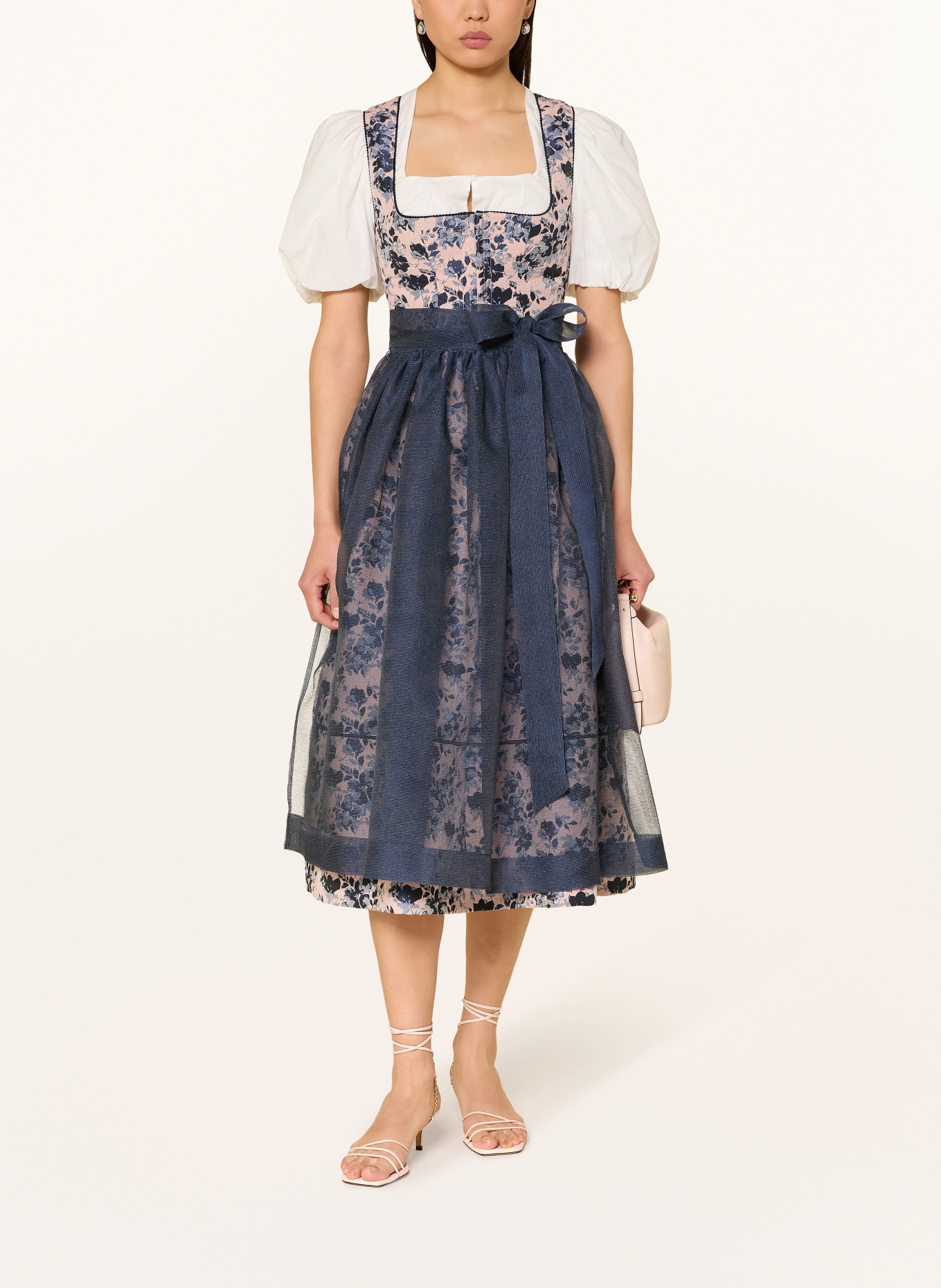 Grasegger Dirndl BRITTA: ROSÉ / BLEU FONCÉ / BLEU