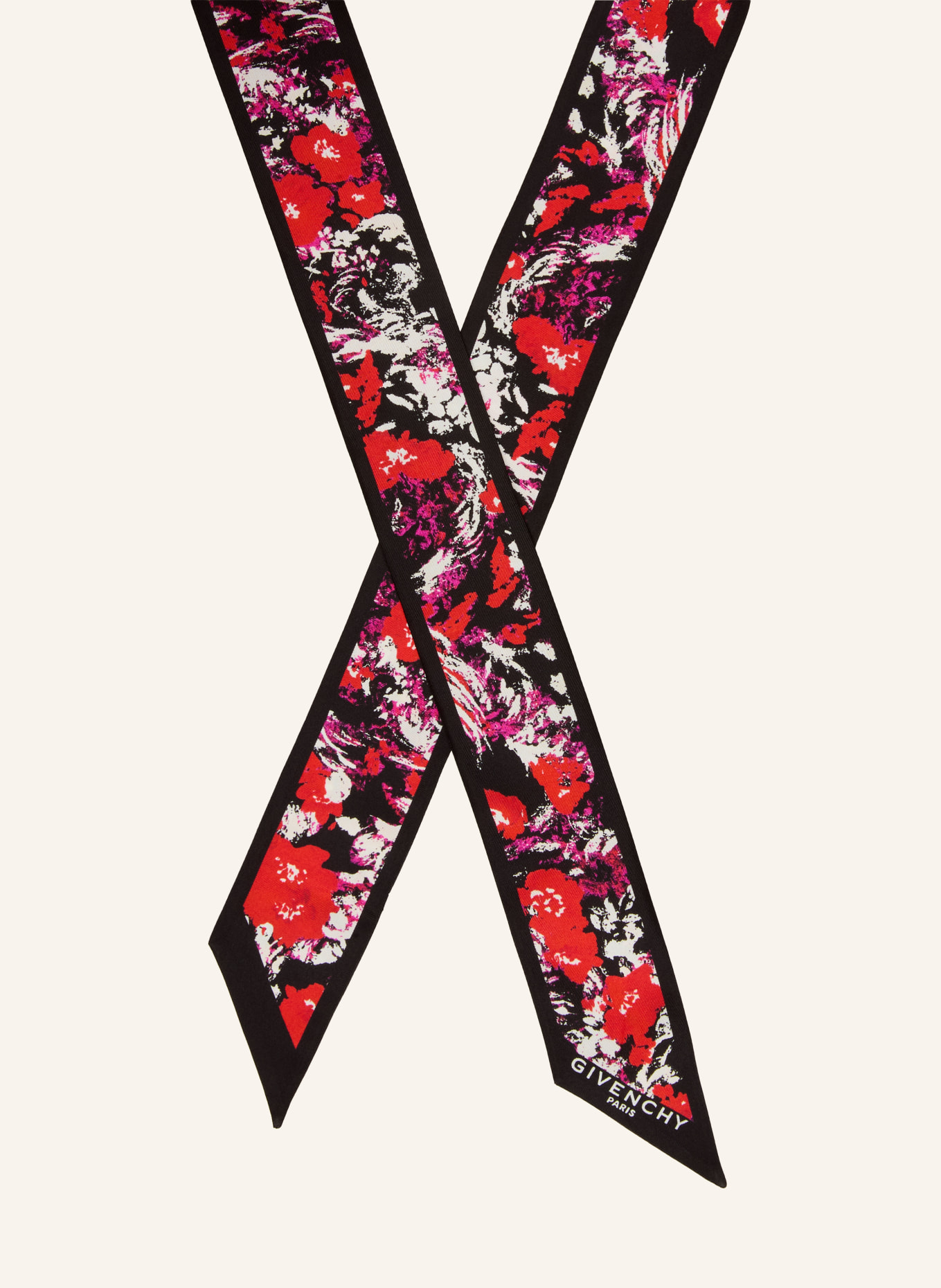 GIVENCHY Zijden sjaal: ROOD / WIT / ZWART