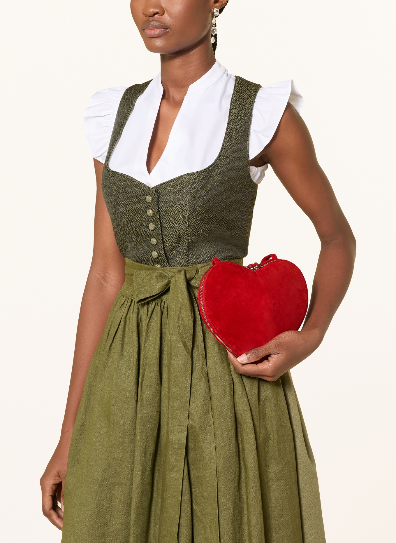 Dirndl & Bua Sac à bandoulière AGNES: ROUGE / OR