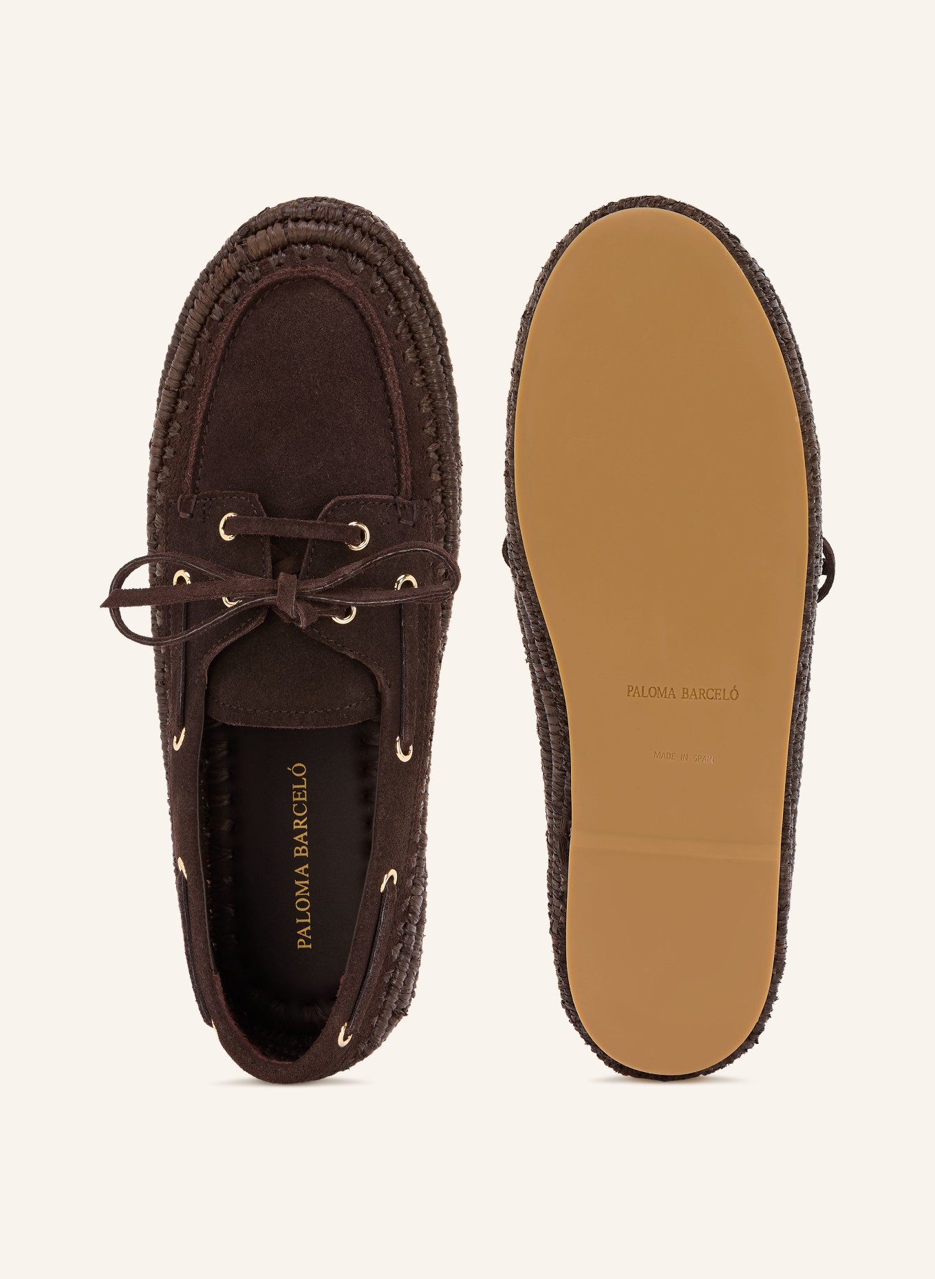 PALOMA BARCELÓ Bootsschuhe PENELOPE: DUNKELBRAUN / GOLD