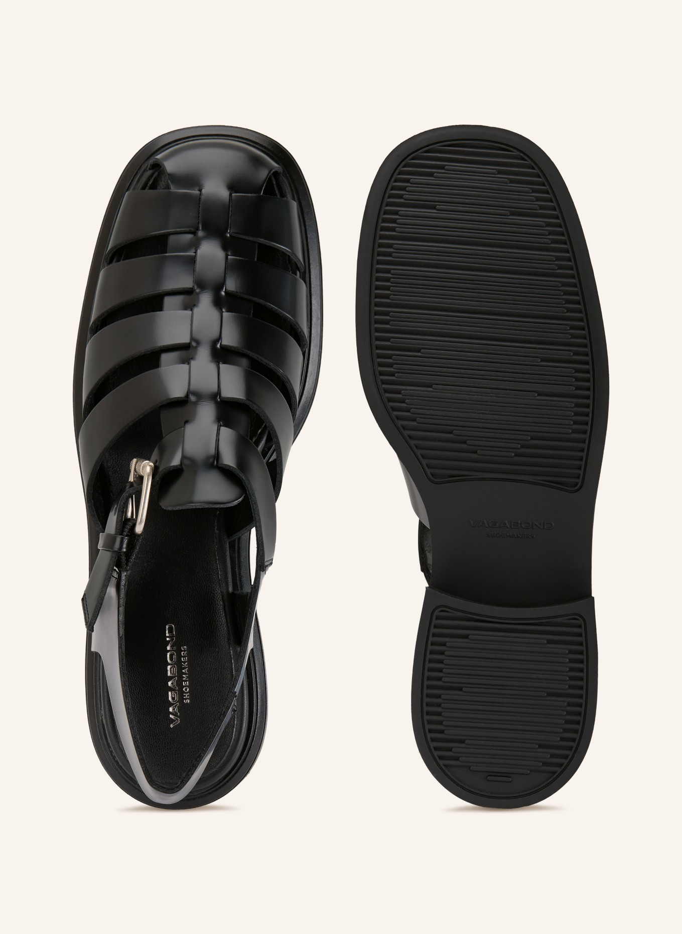 VAGABOND SHOEMAKERS Sandales ELLIS: NOIR / ARGENT