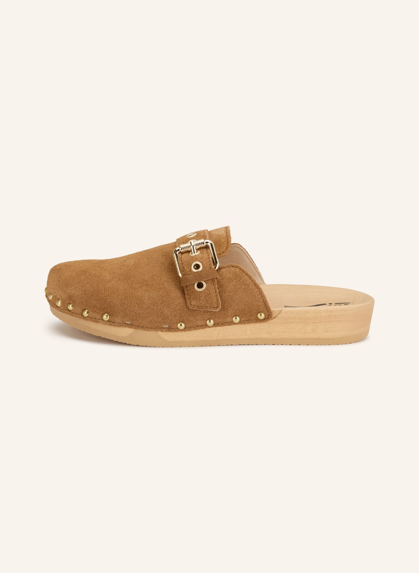 SOFTCLOX Clogs LESLIE mit Nieten: BRAUN / GOLD