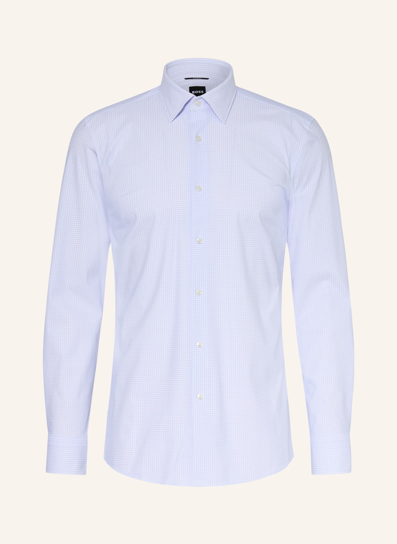 BOSS Overhemd HANK Slim Fit: BLAUW / WIT