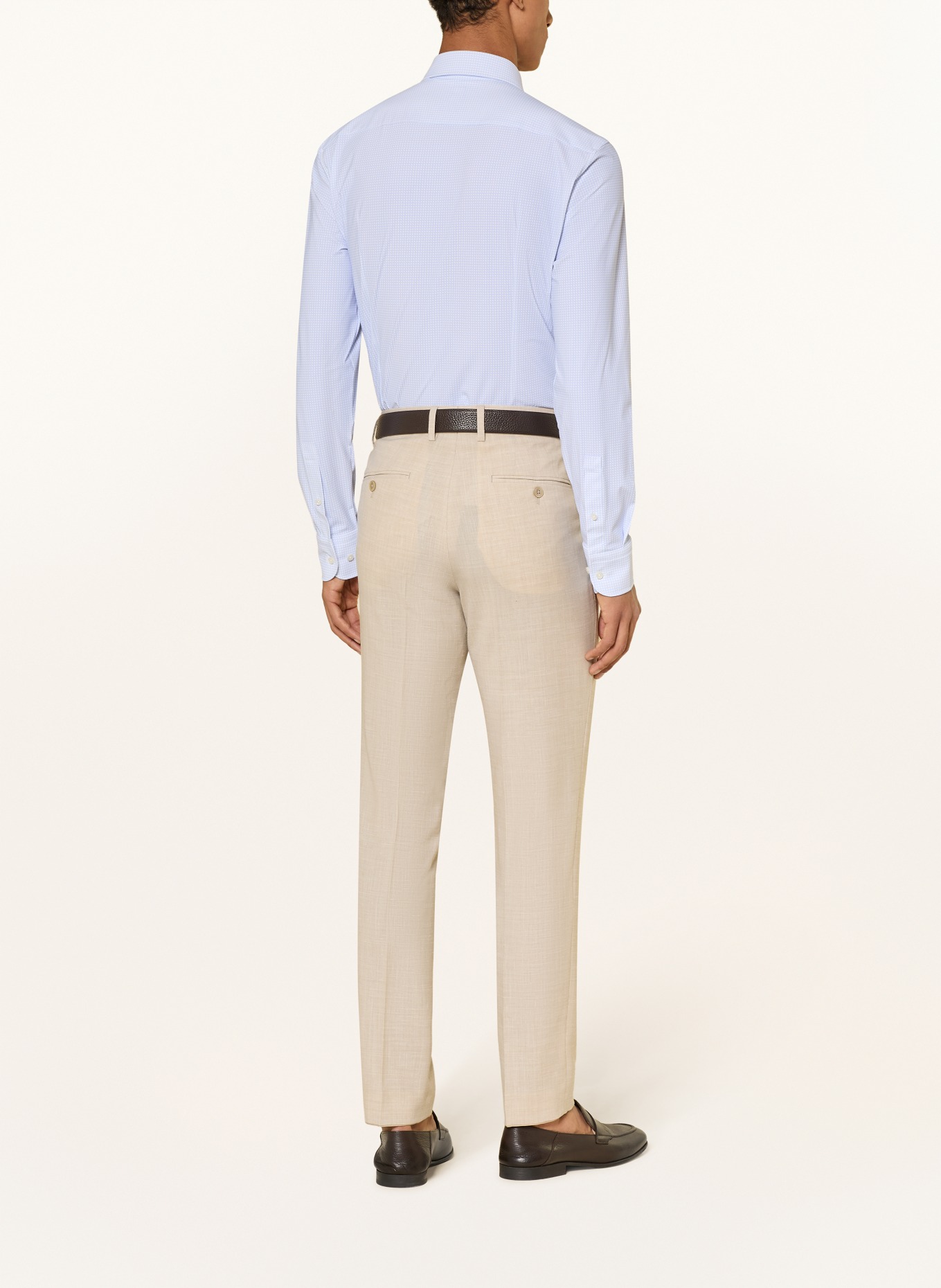 BOSS Overhemd HANK Slim Fit: BLAUW / WIT