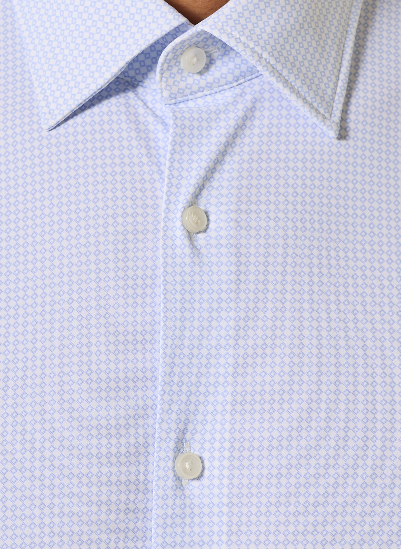 BOSS Overhemd HANK Slim Fit: BLAUW / WIT