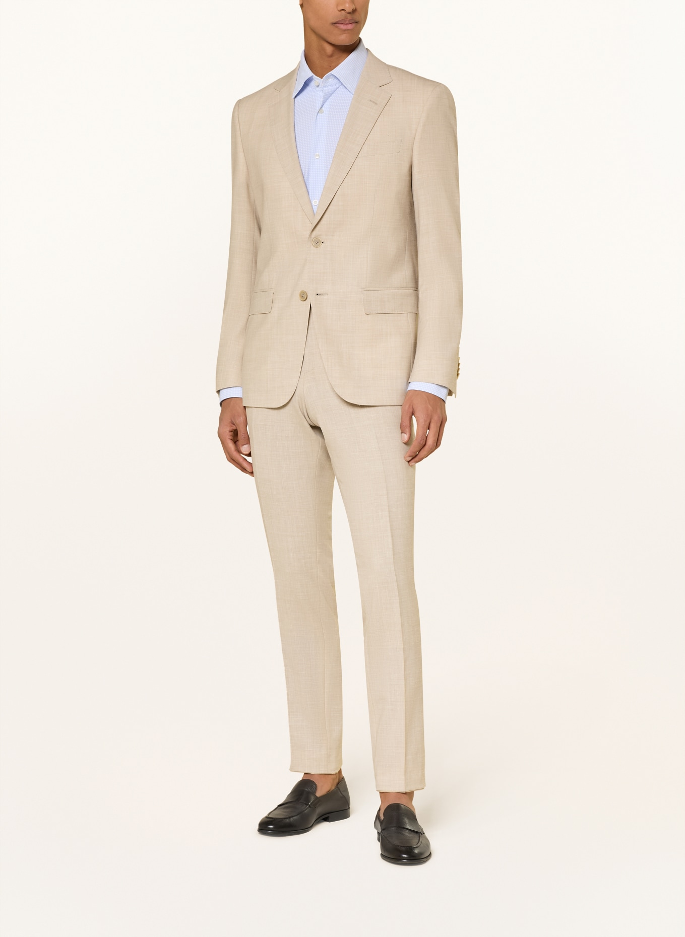 BOSS Overhemd HANK Slim Fit: BLAUW / WIT