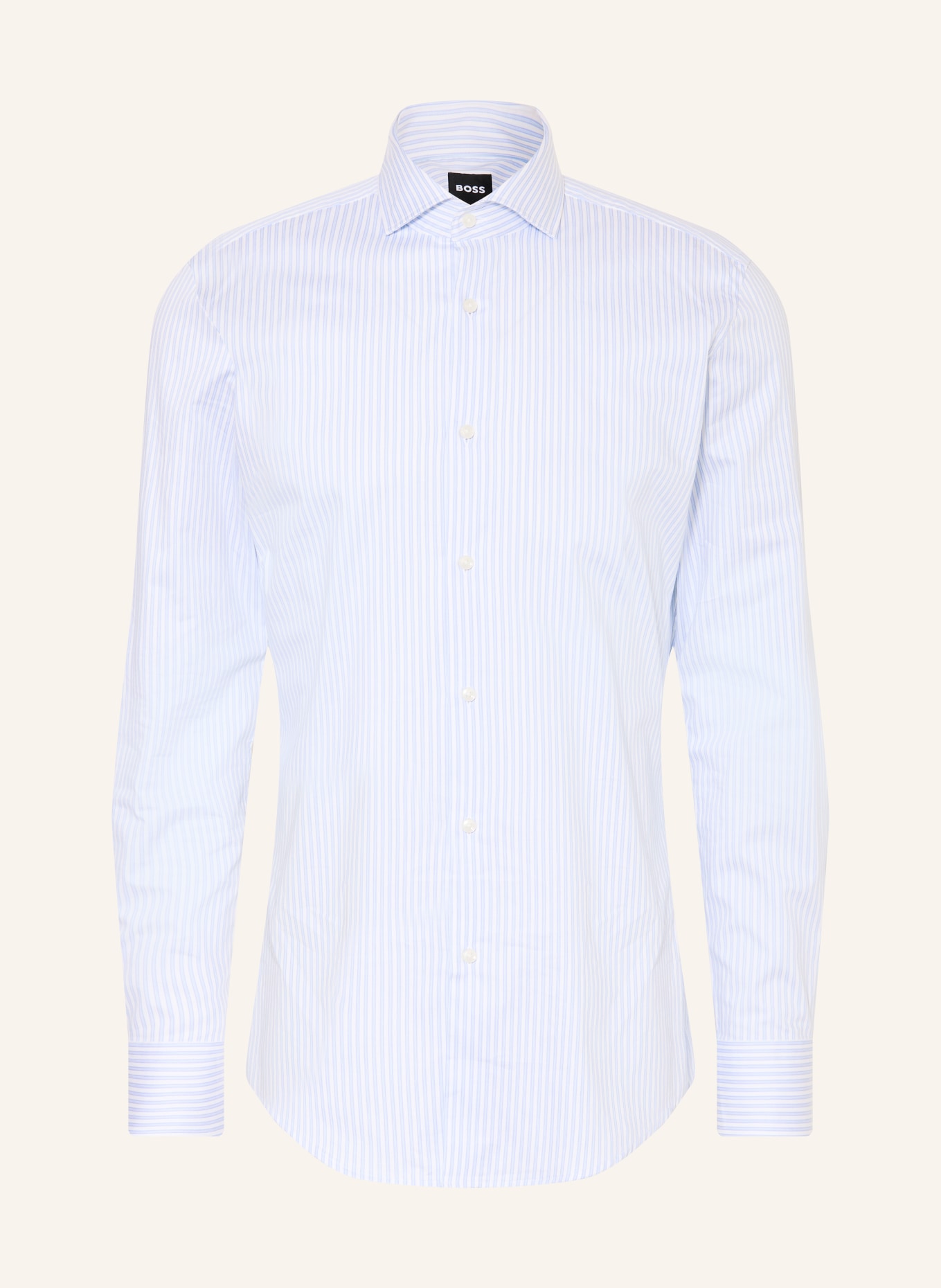 BOSS Overhemd HANK Slim Fit: LICHTBLAUW / WIT