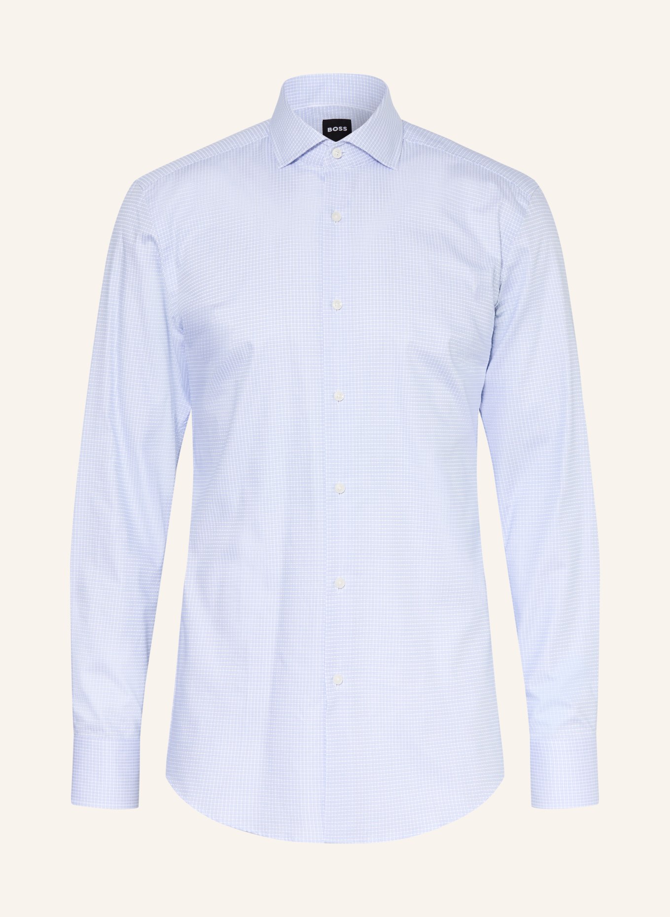 BOSS Overhemd HANK Slim Fit: BLAUW / WIT