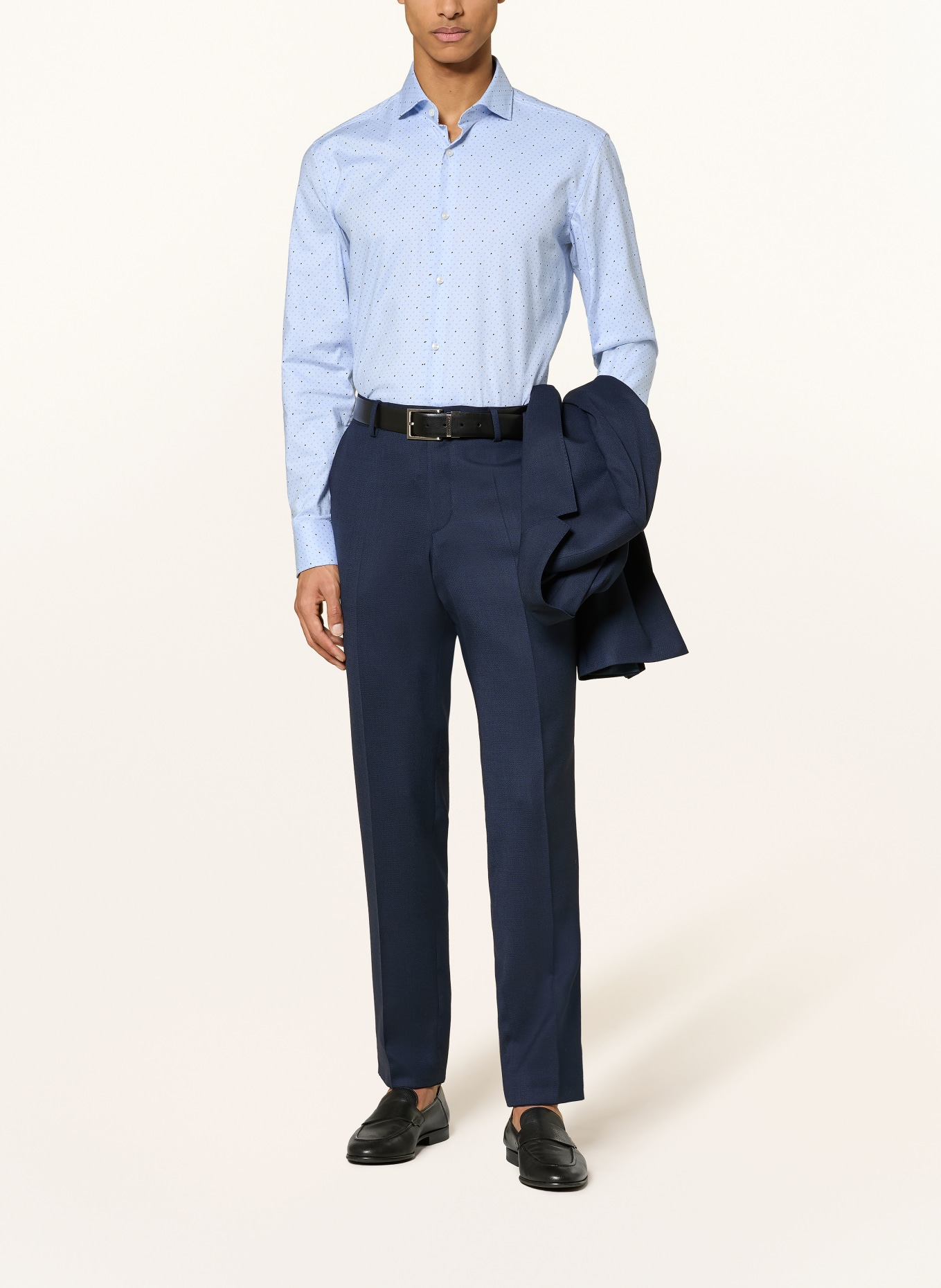 BOSS Hemd HANK Slim Fit: HELLBLAU / SCHWARZ