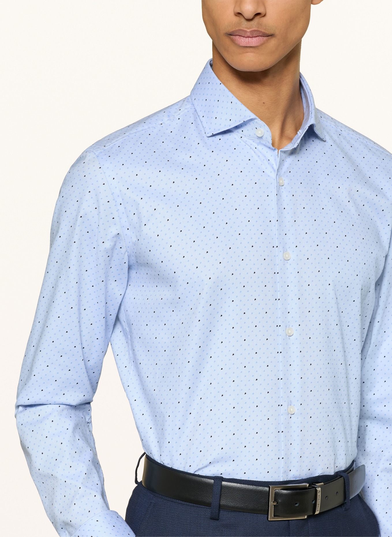 BOSS Hemd HANK Slim Fit: HELLBLAU / SCHWARZ