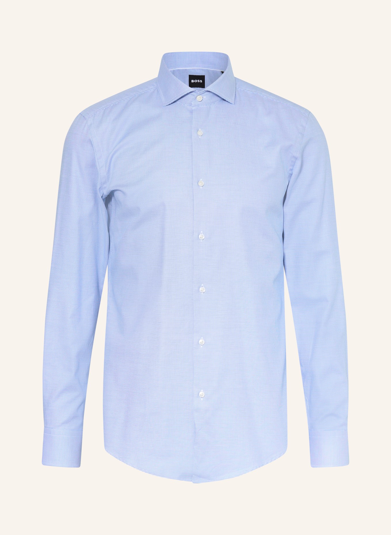BOSS Overhemd HANK Slim Fit: BLAUW / WIT