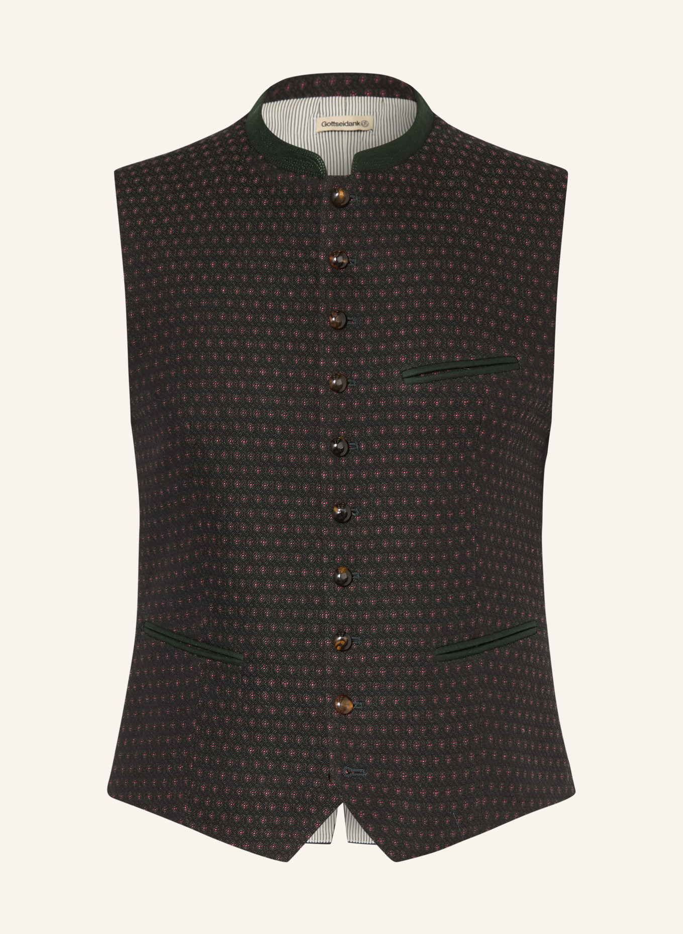 Gottseidank Trachtenweste KONSTANTIN: DUNKELGRÜN / HELLROT / GRÜN
