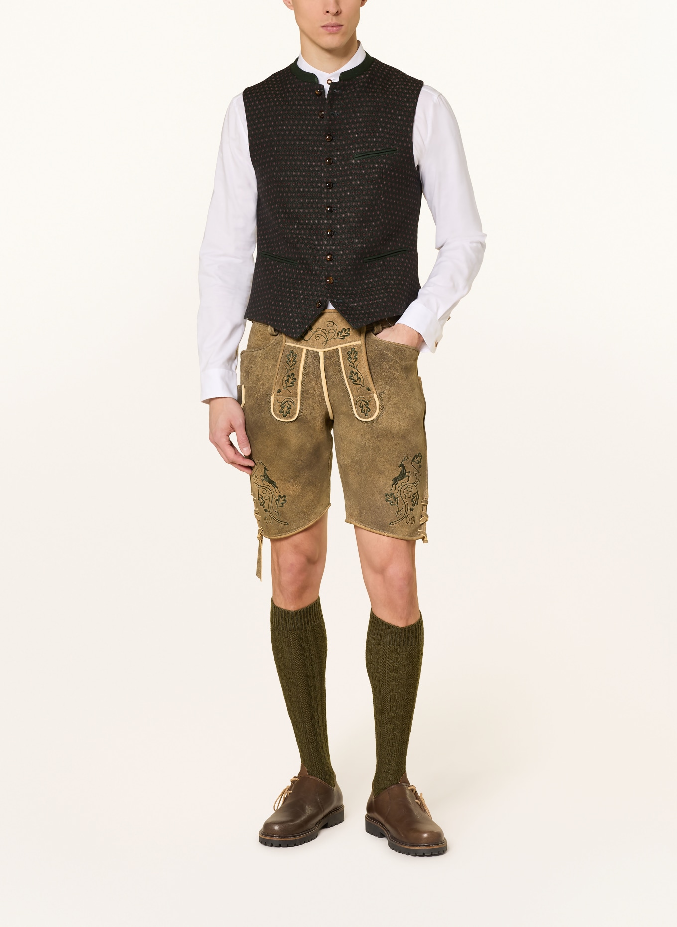 Gottseidank Trachtenweste KONSTANTIN: DUNKELGRÜN / HELLROT / GRÜN