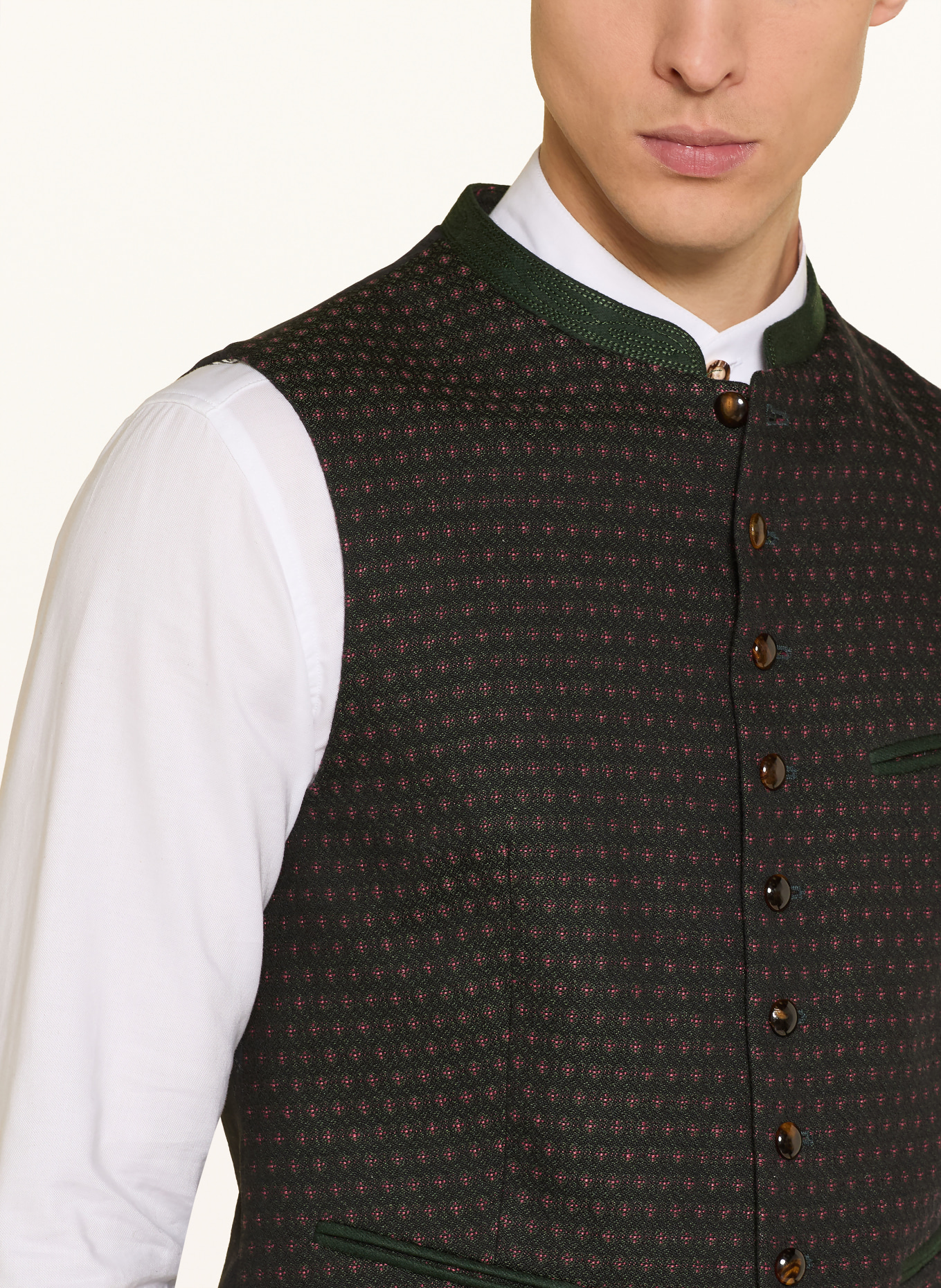 Gottseidank Trachtenweste KONSTANTIN: DUNKELGRÜN / HELLROT / GRÜN