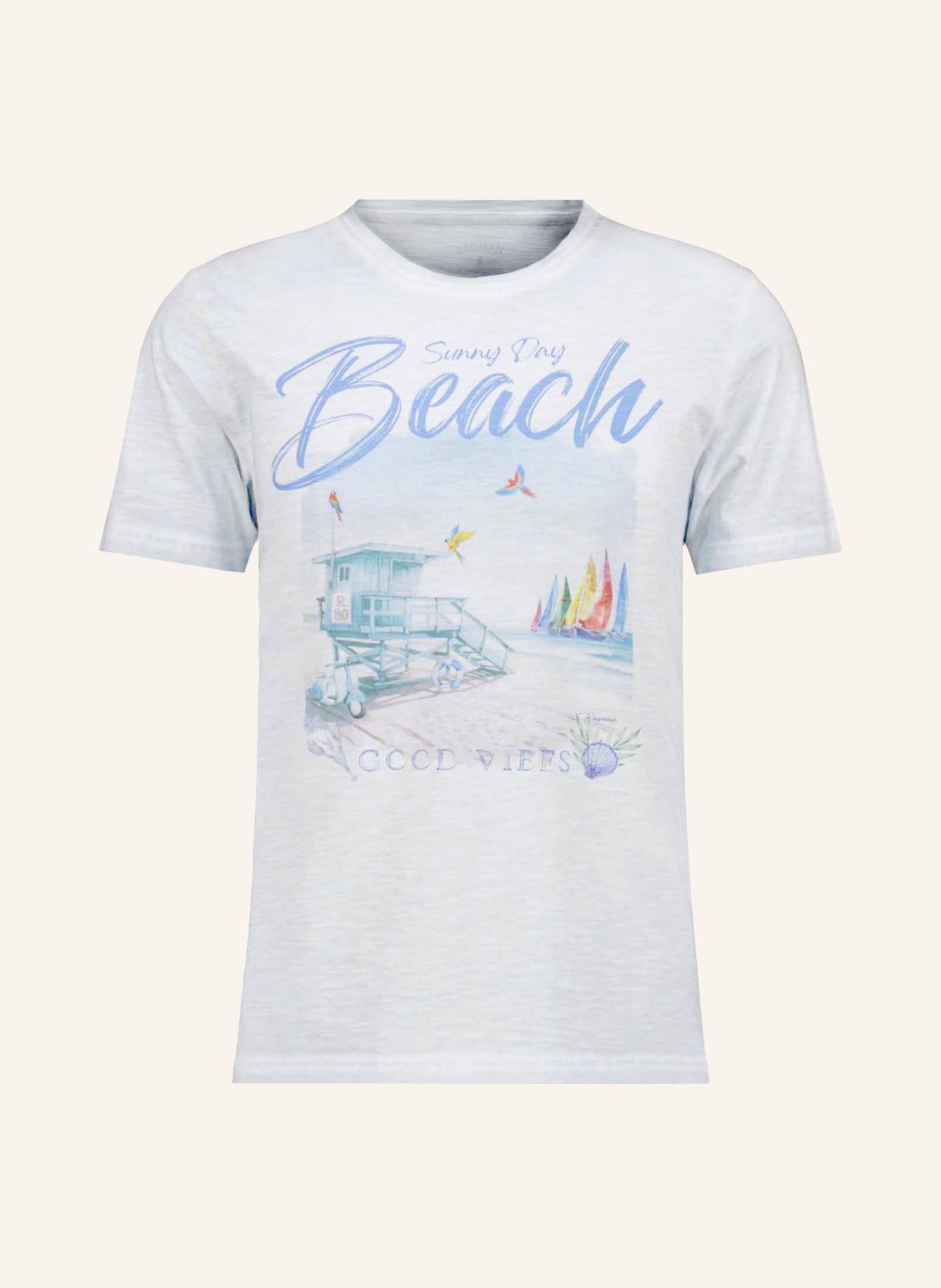 RAGMAN T-shirt: LICHTBLAUW / GEEL / BLAUW