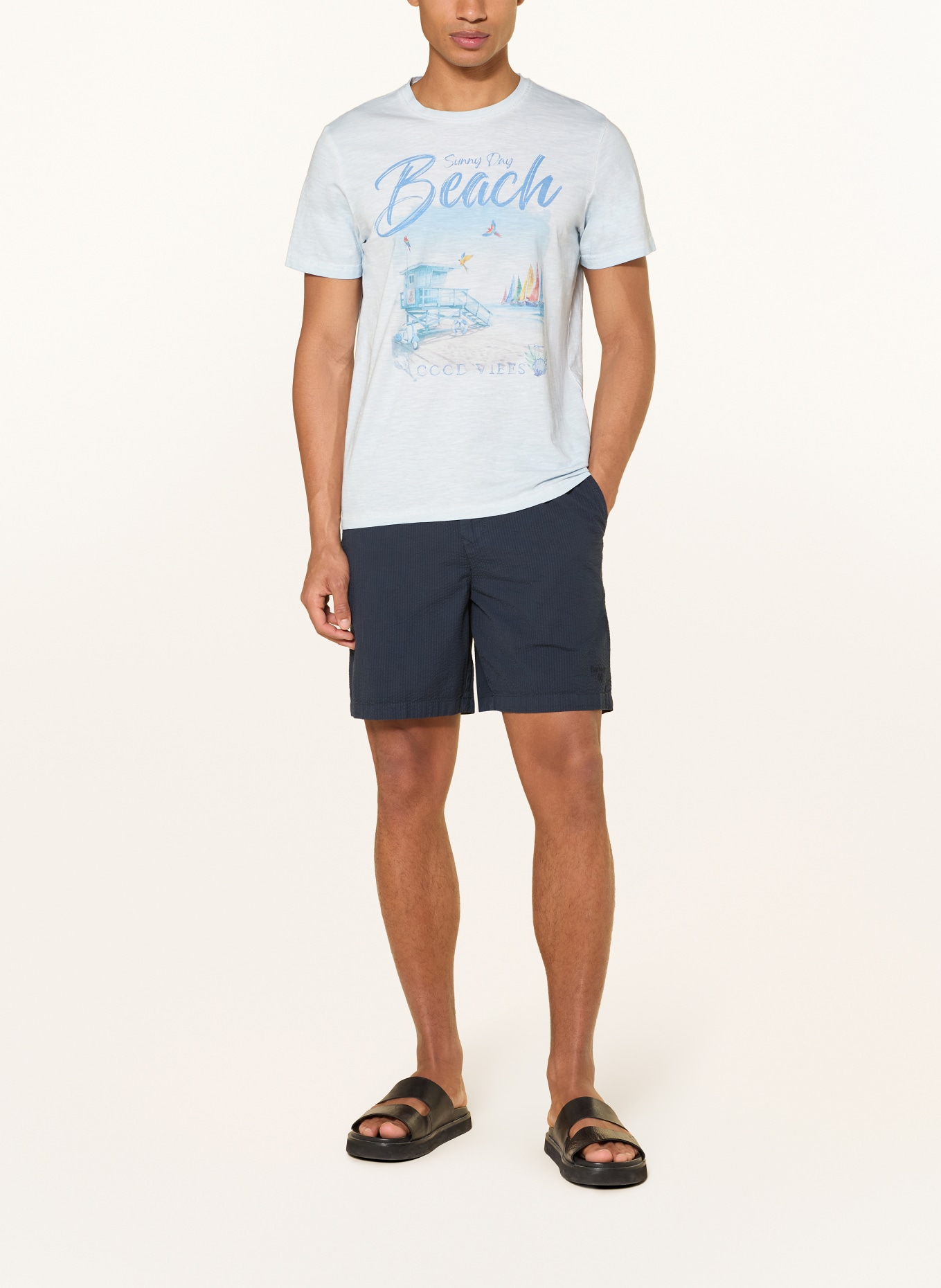 RAGMAN T-shirt: LICHTBLAUW / GEEL / BLAUW